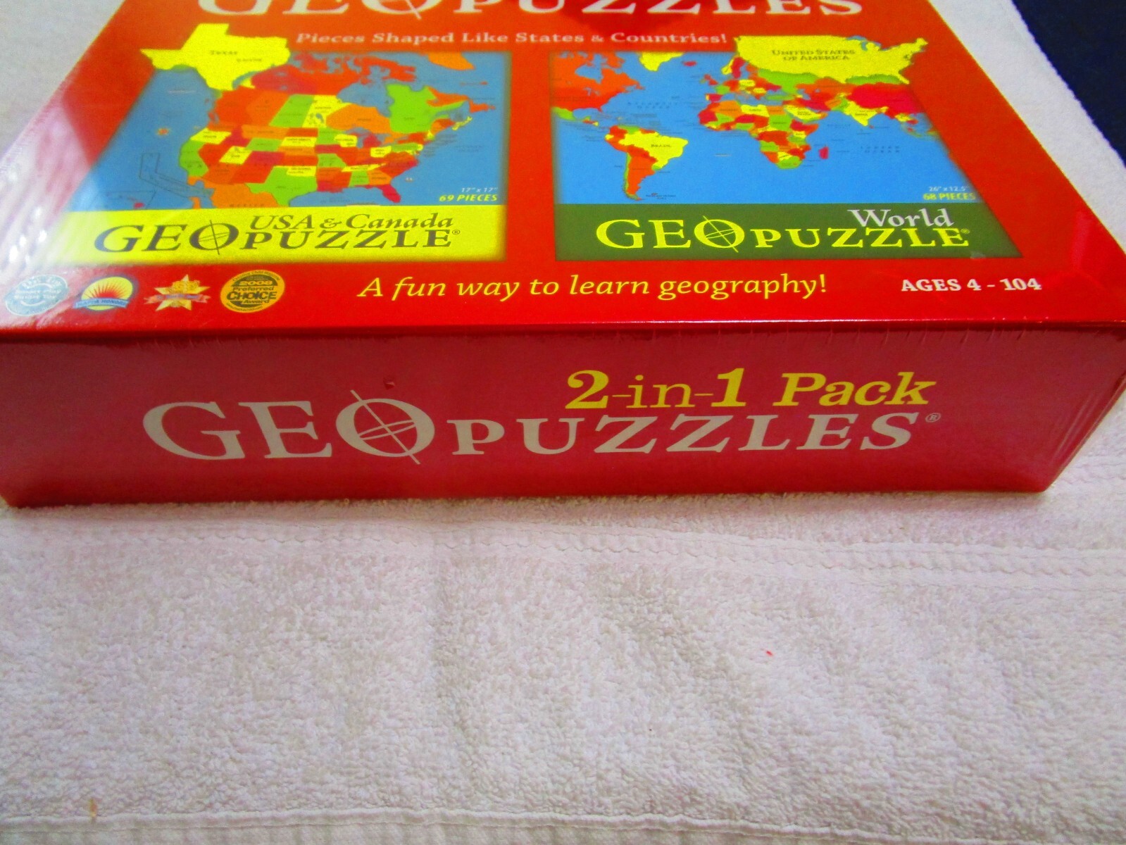 Geo Puzzle 2-In-1 Pack: Pieces Shaped Like States & Countries (2011, GEOtoys)