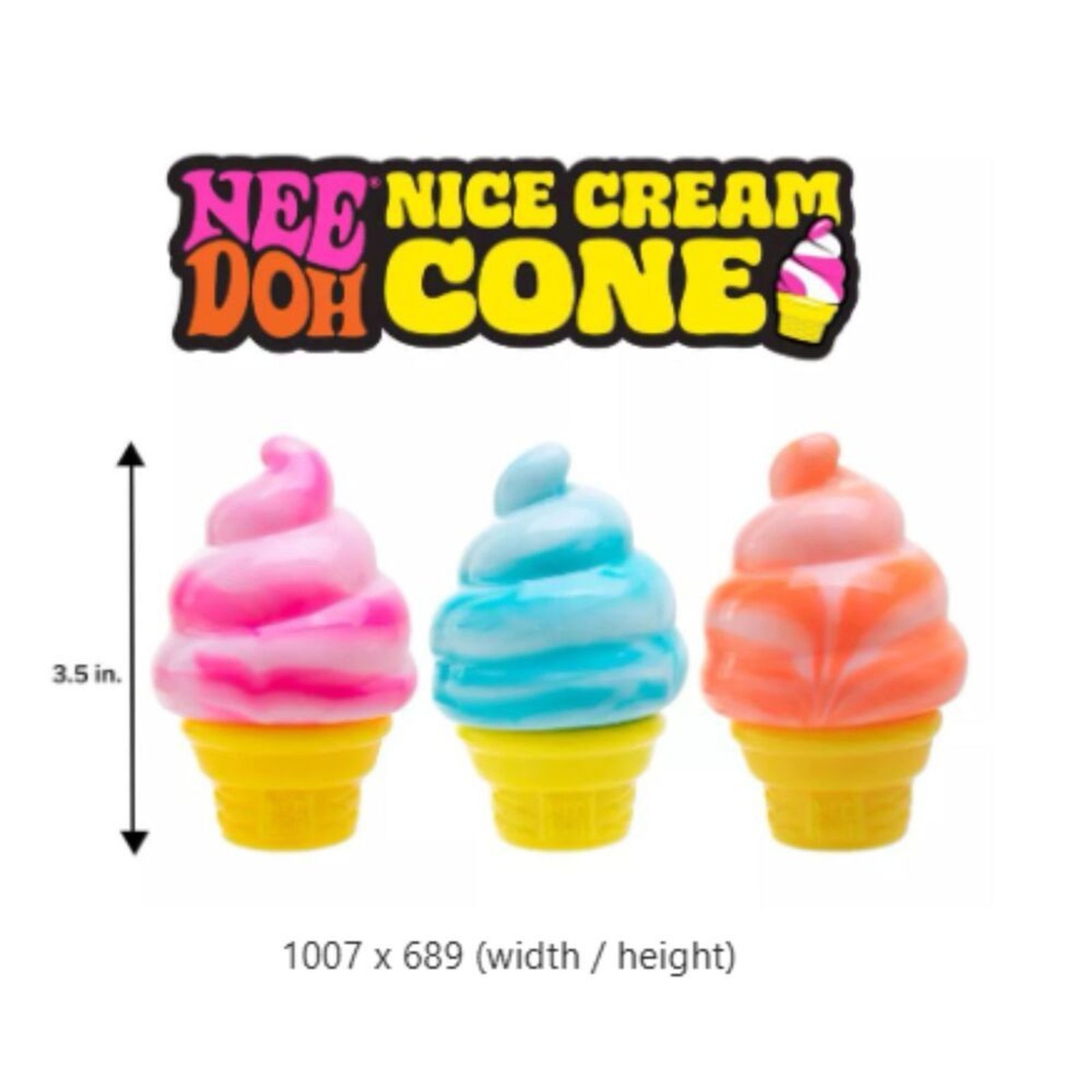 Needoh Blue Nice Dream Cone Squishy Squeezy Fidget Toy Ice cream