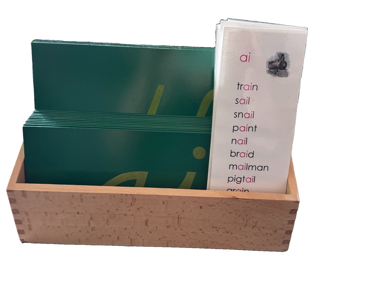 Montessori Sandpaper Letter Phonograms Cursive Tactile With Laminated Word Cards