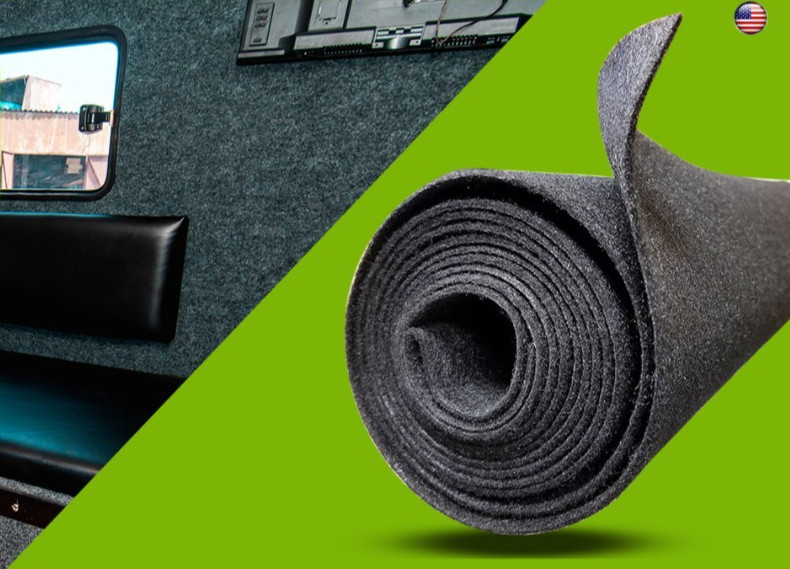 CHARCOAL 48″W Speaker Sub Woofer Box Trunk Liner DJ Enclosure Polymat Carpet