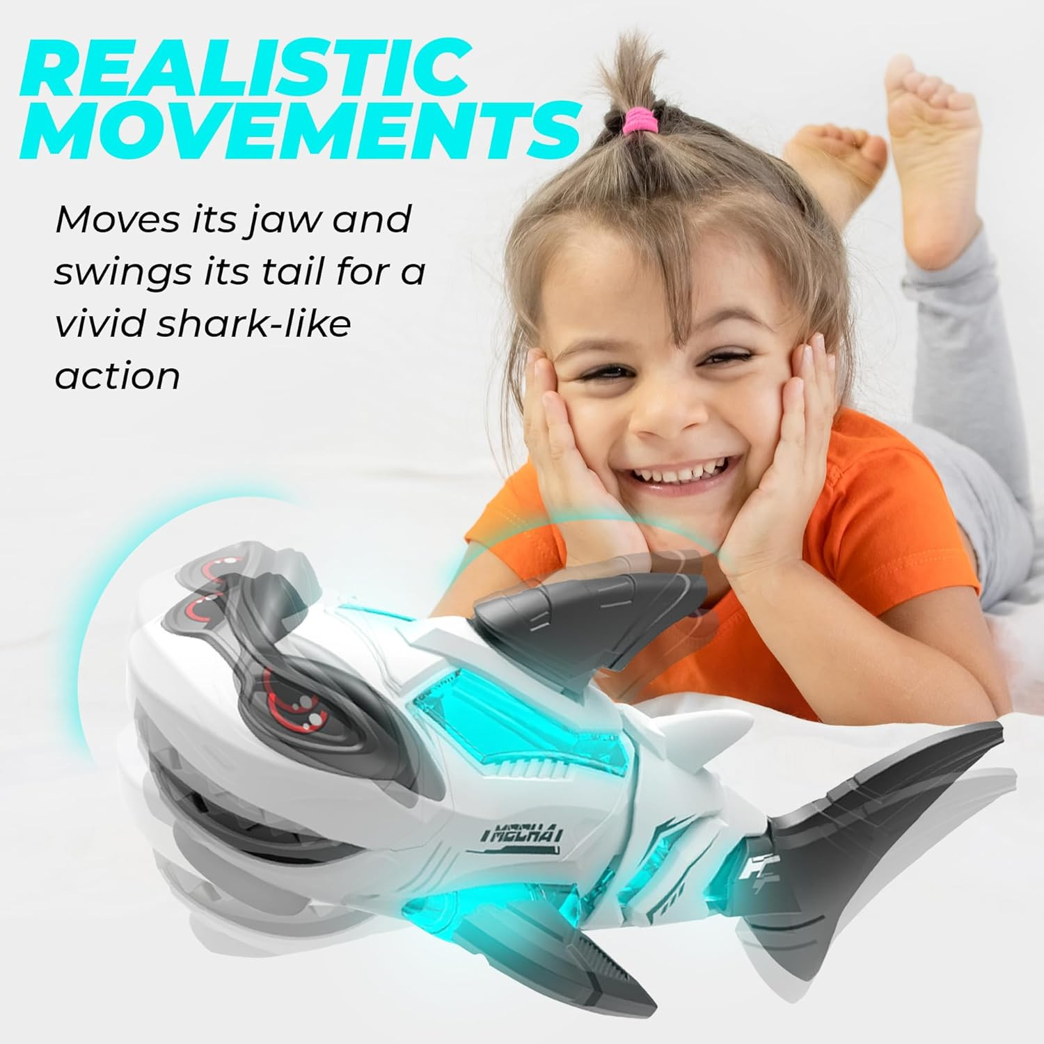 Interactive Crawling Shark Toy with Music and Lights for Infants and Toddlers