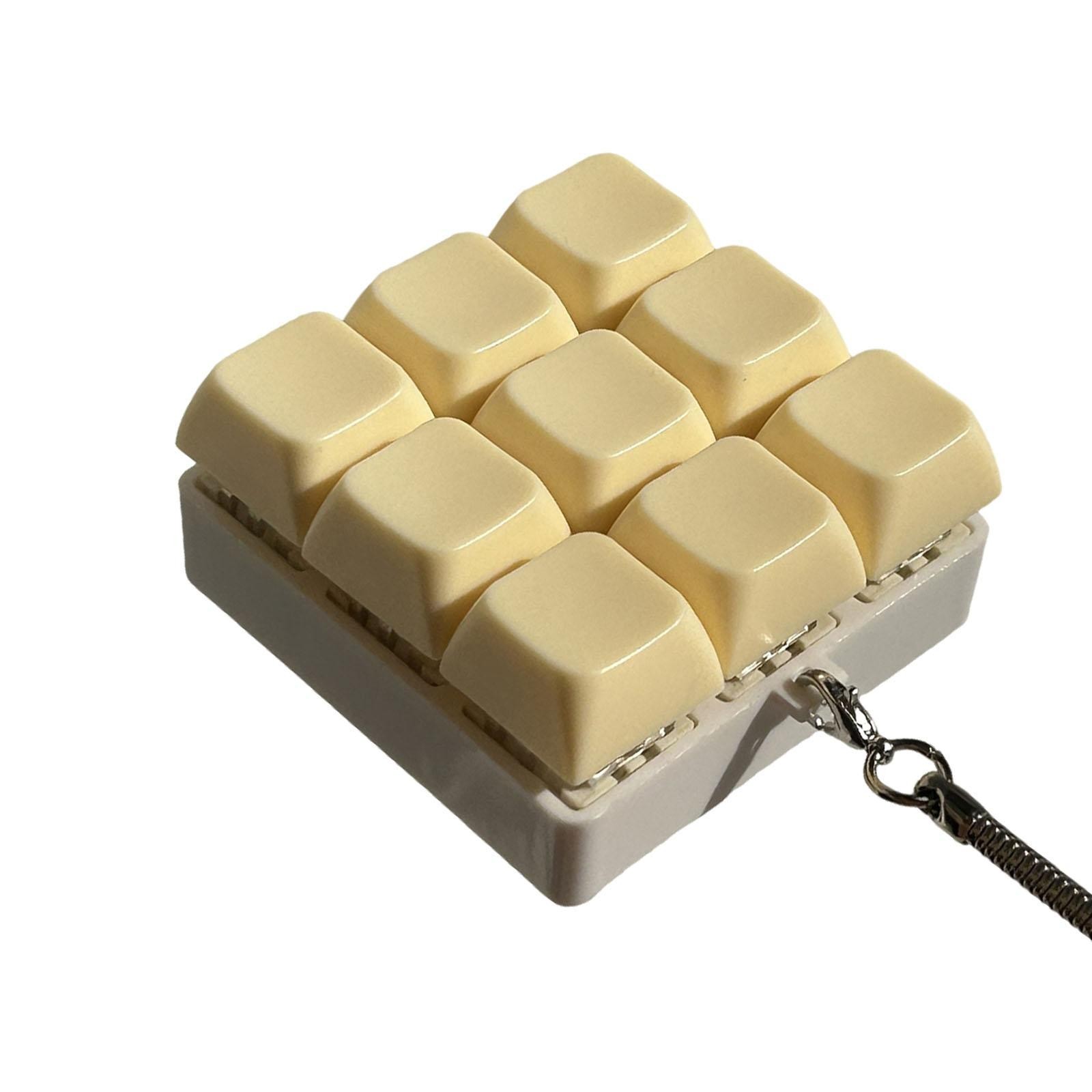 9 Button Clicker Key Board Keychain Finger Toy Accessory Portable for Birthday