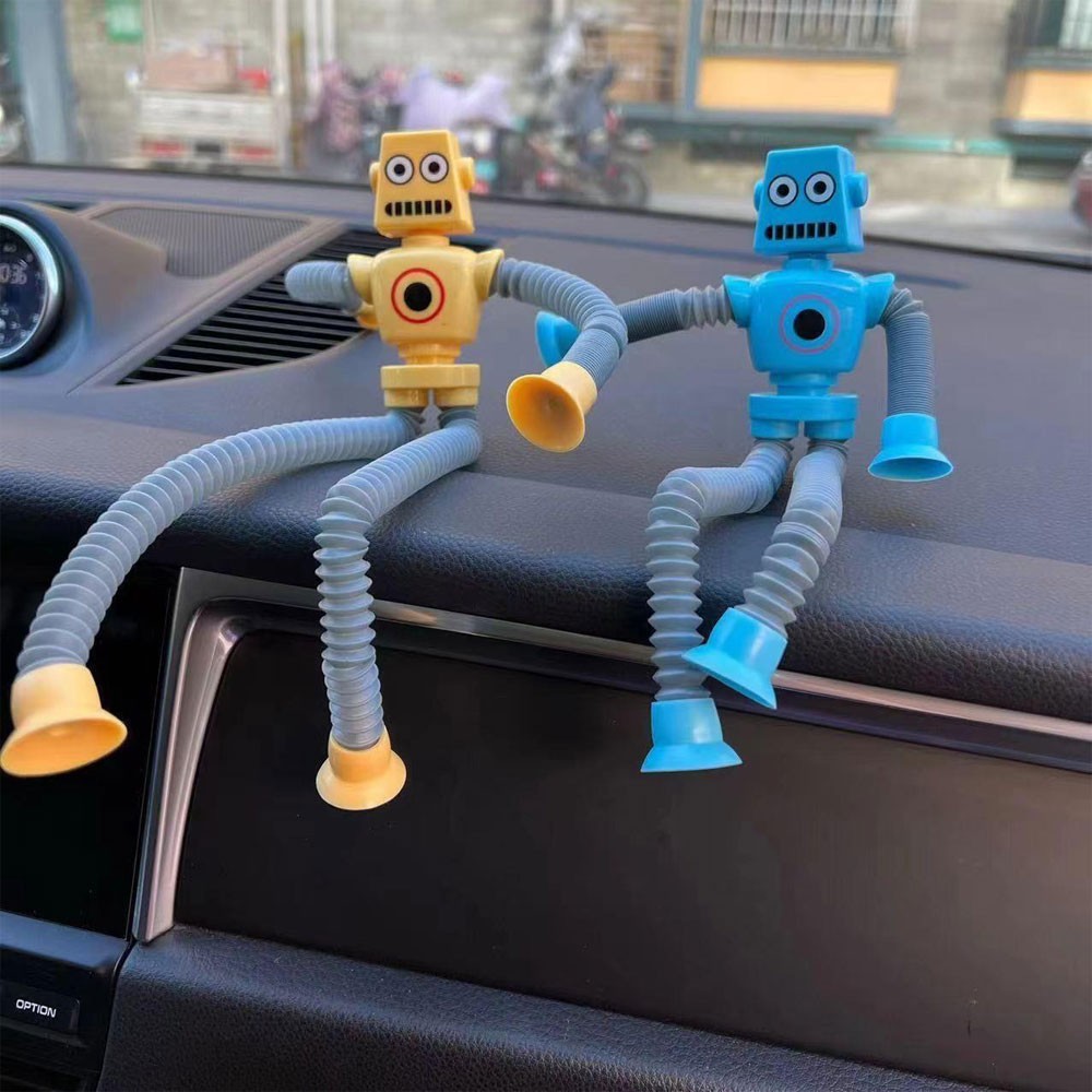 LED Telescopic Suction Cup Robots Toy Stress Relief Light Up Robot Toy GN