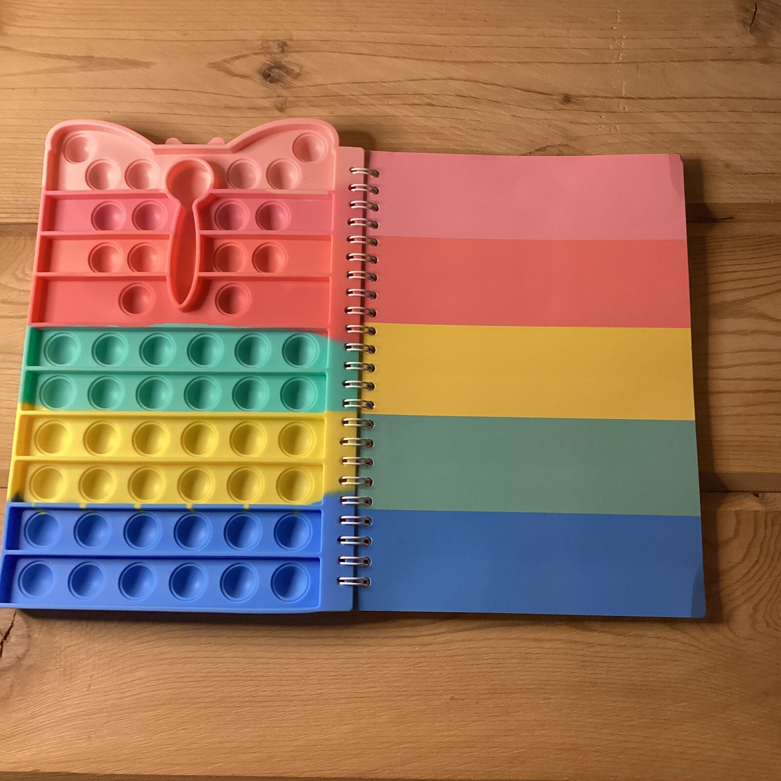 Spiral Notebook Butterfly Kids Journal ￼Pastel Pop it Fidget