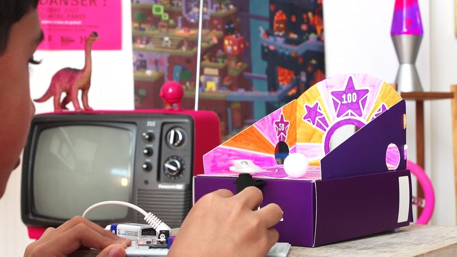 littleBits Starter Kit Hall of Fame Arcade Game, Purple