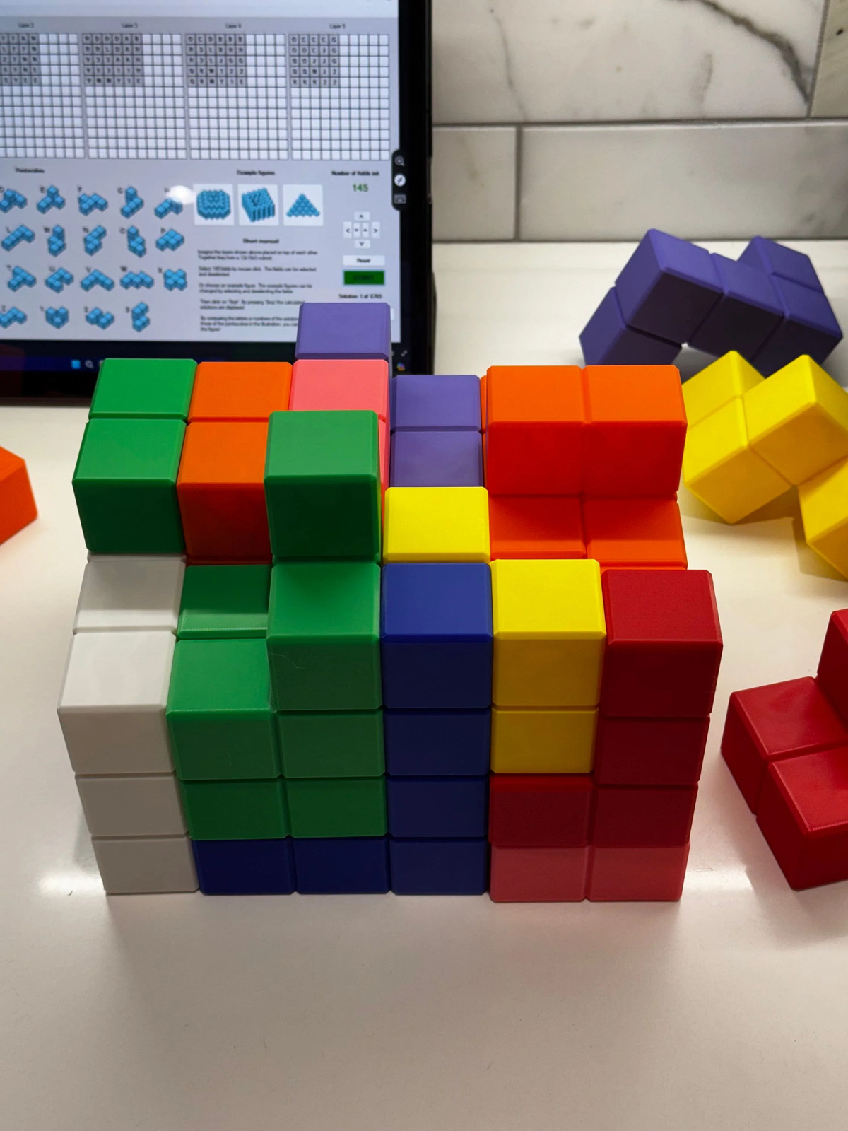 Dorian Cube Puzzle – 25 Unique Pentacube Pieces, 3D Brain Teaser, Fun and