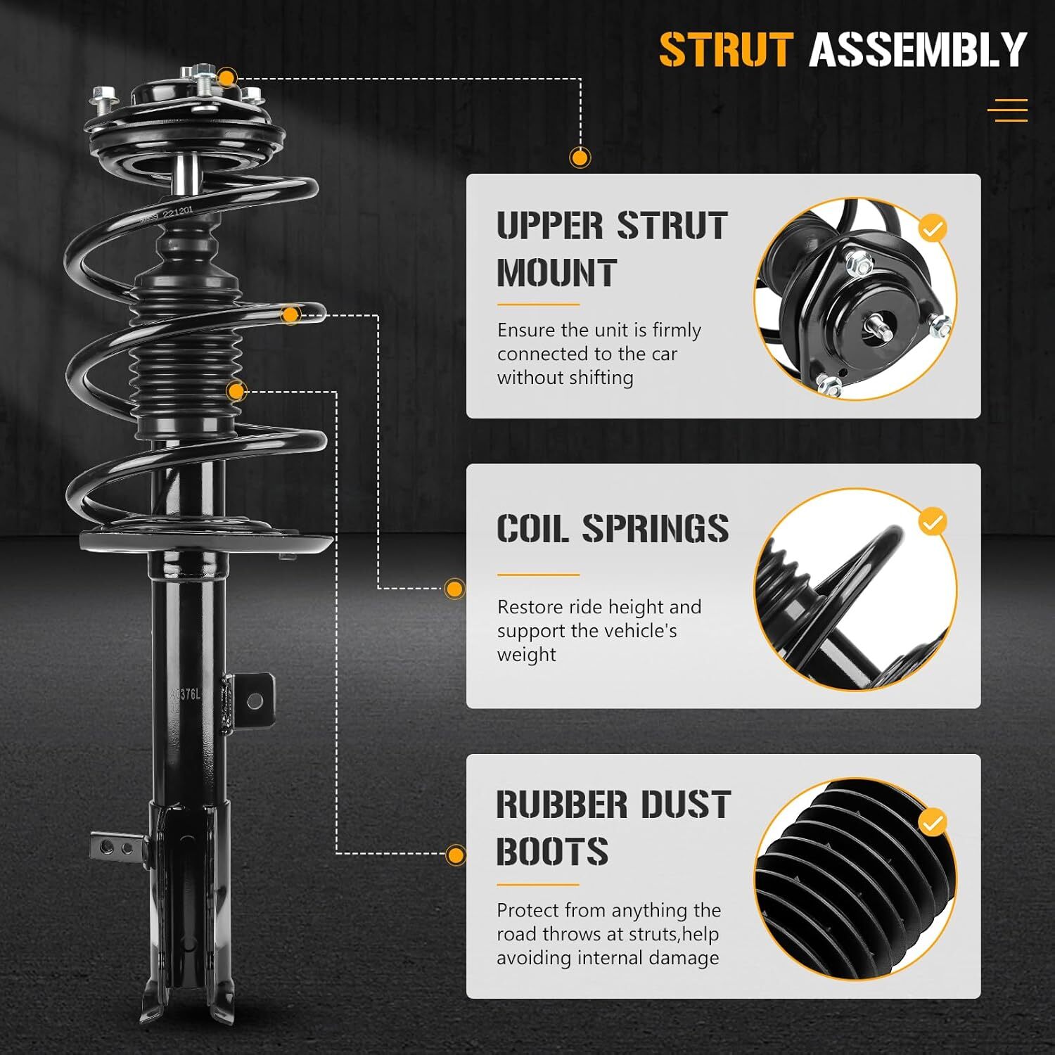 Front & Rear Left and Right Complete Strut Spring Assembly Shock Absorbers Fit
