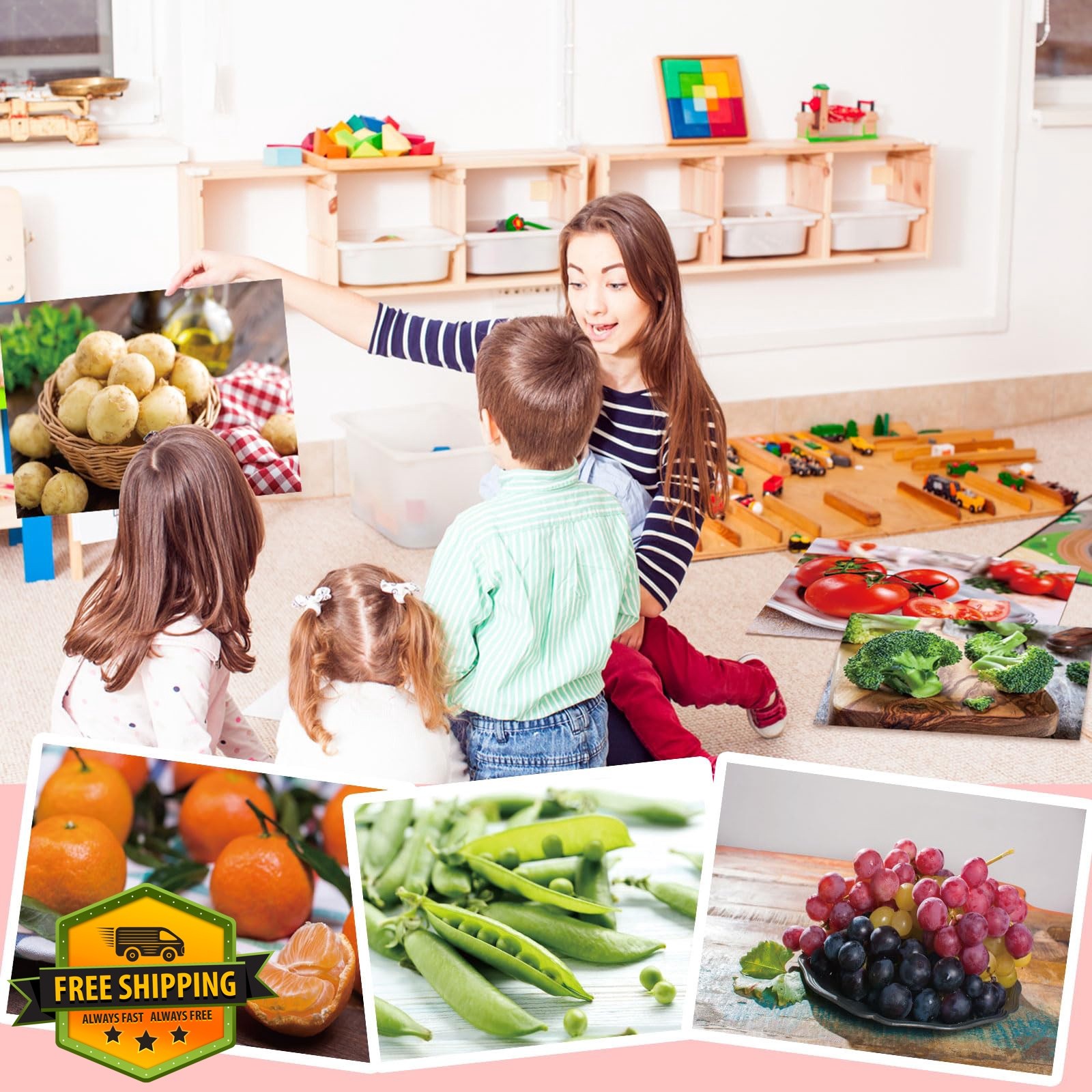 Motiskyy Fruit Vegetable Posters Classroom Learning