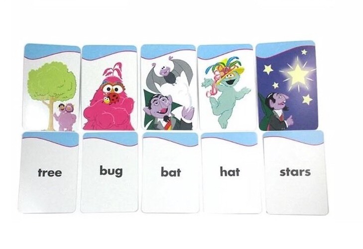 4 Packs Of Sesame Street Flash Cards Numbers Colors ABC’s & First Words