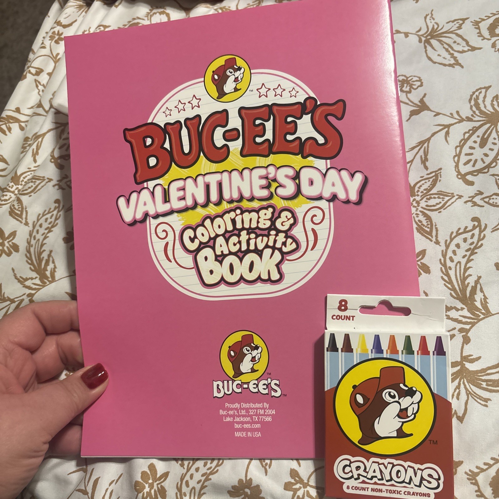 Buc-ee’s – Valentine’s Themed Coloring/Activity Book – 36 fun BOLD pages!
