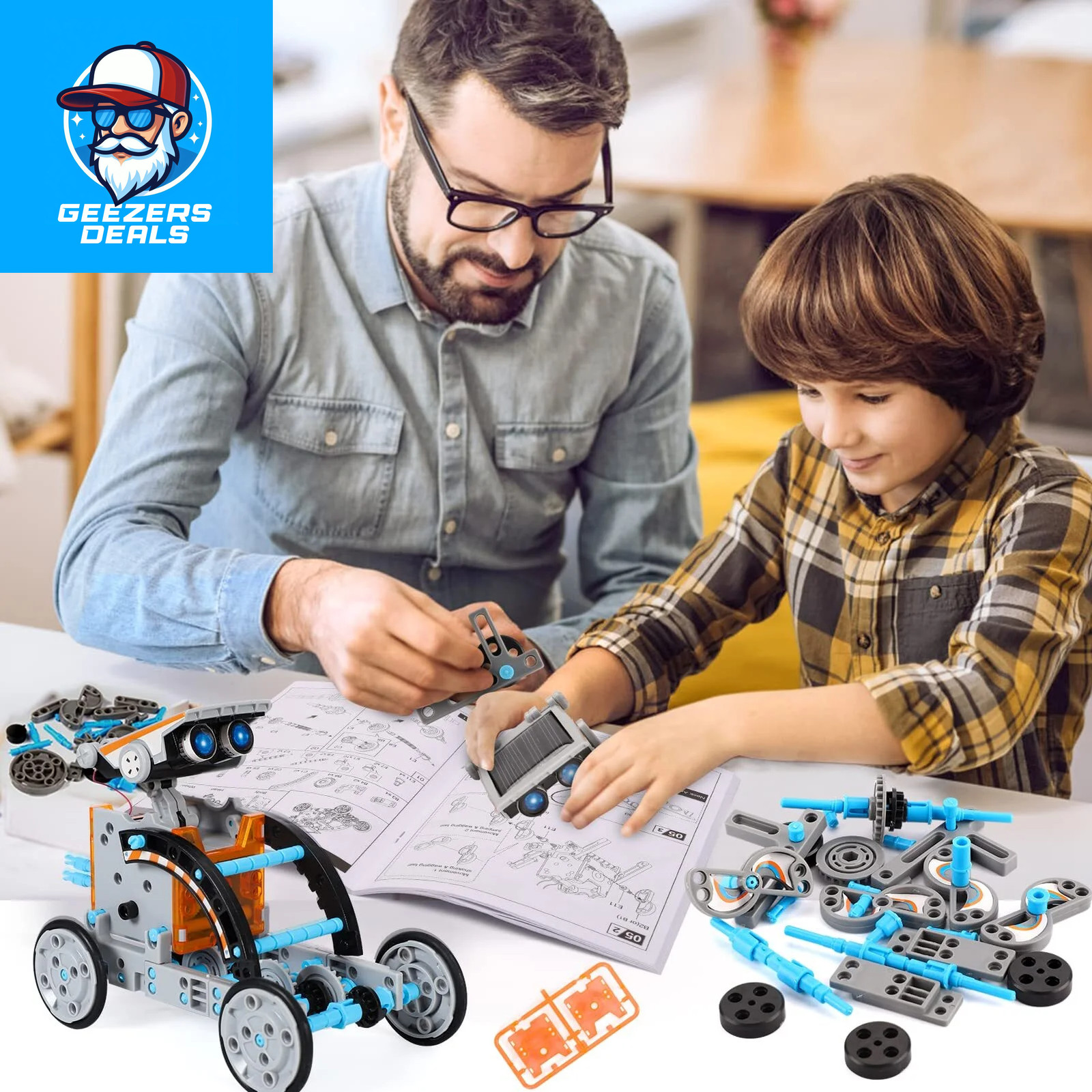 STEM Toys Solar-Powered Transforming Robot Toy – 12-In-1 Construction Set,Educat