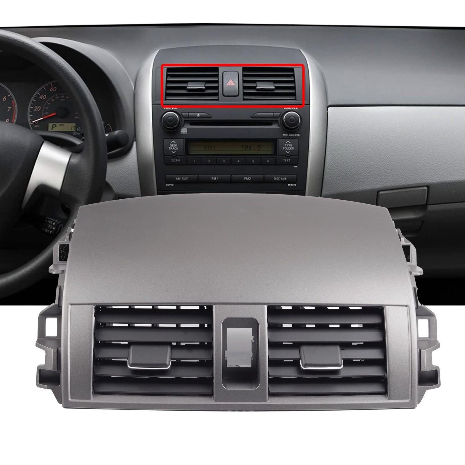 Dasbecan 55670-02160 Center Dash A/C Dashboard AC Air Vent Panel Console Trim…