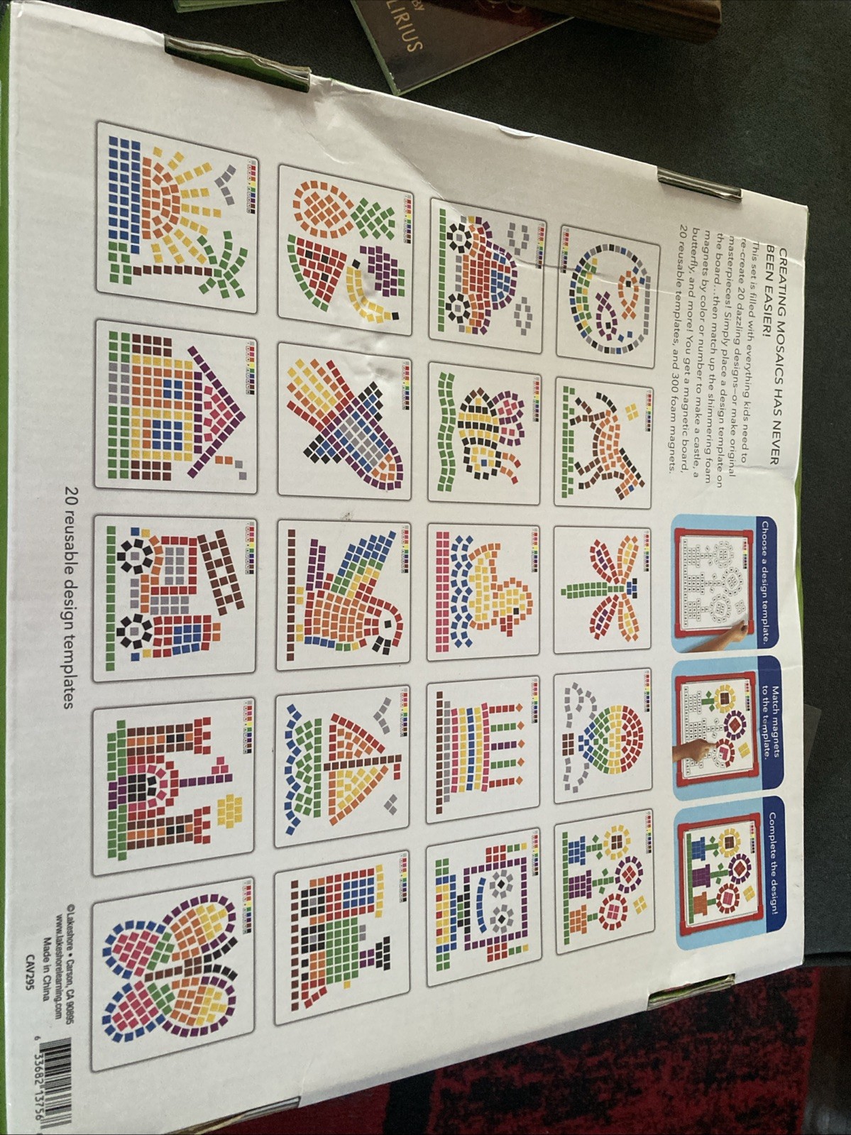 Lakeshore Mosaic Creations Magnetic Designer 300 Pieces Homeschool Used
