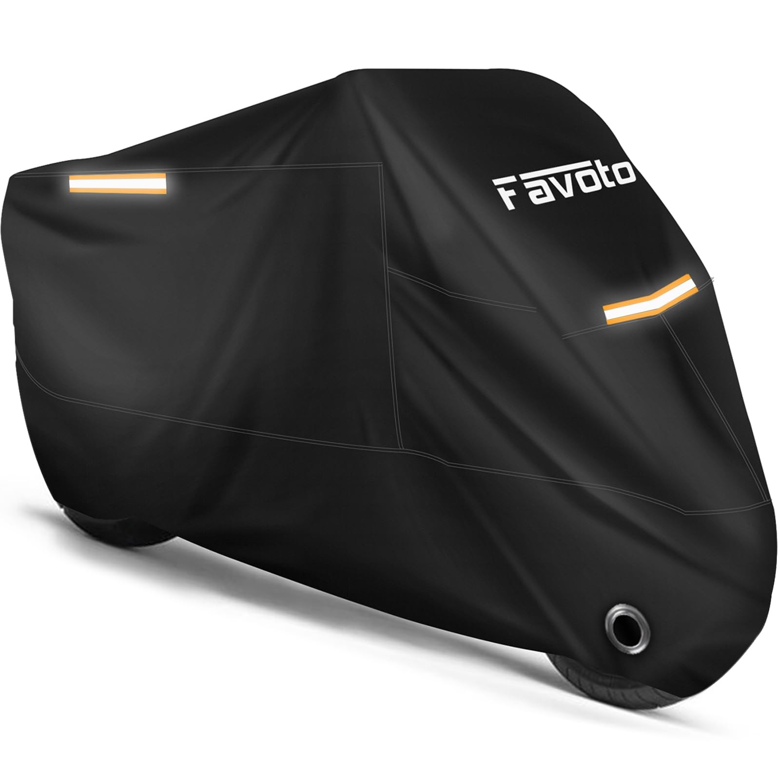 Favoto Motorcycle Cover Waterproof Outdoor All Season Weather 96.5″, Black