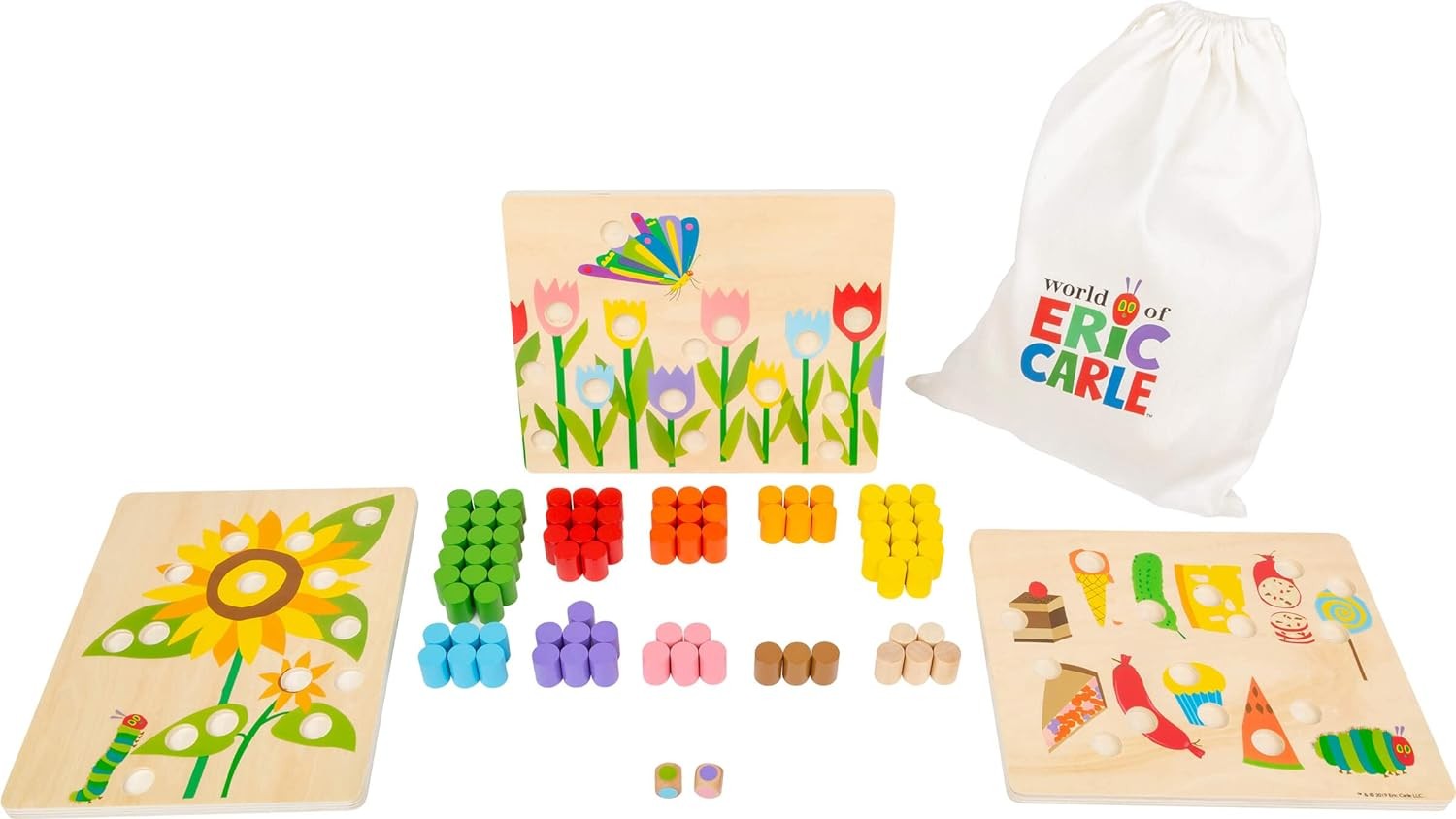 Small Foot Colour Play Very Hungry Caterpillar Wooden Educational Toy for Sortin