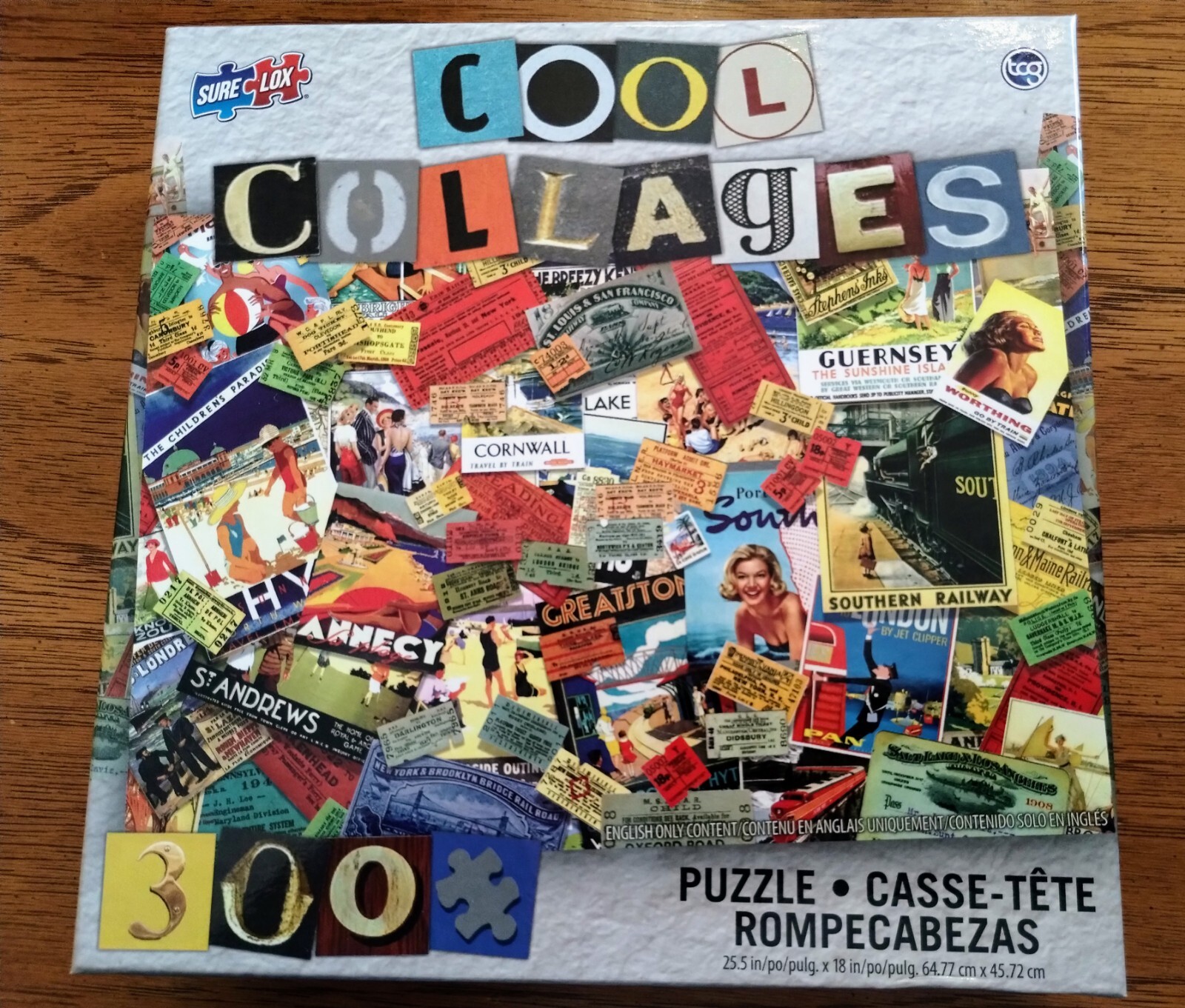 U PICK PUZZLE NEW 300 PC COOL COLLAGES Vintage Soda Fruit Labels Travel Posters