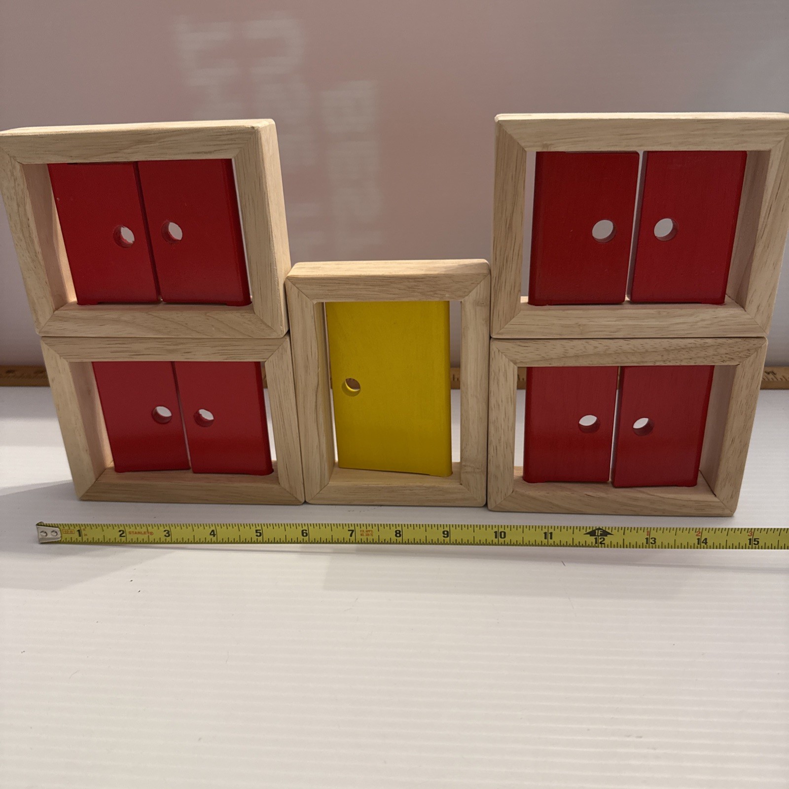 NEW! Marvel Edu., Wood Doors and Windows (Only) 5 Pc Set- Add To Any Block Set!
