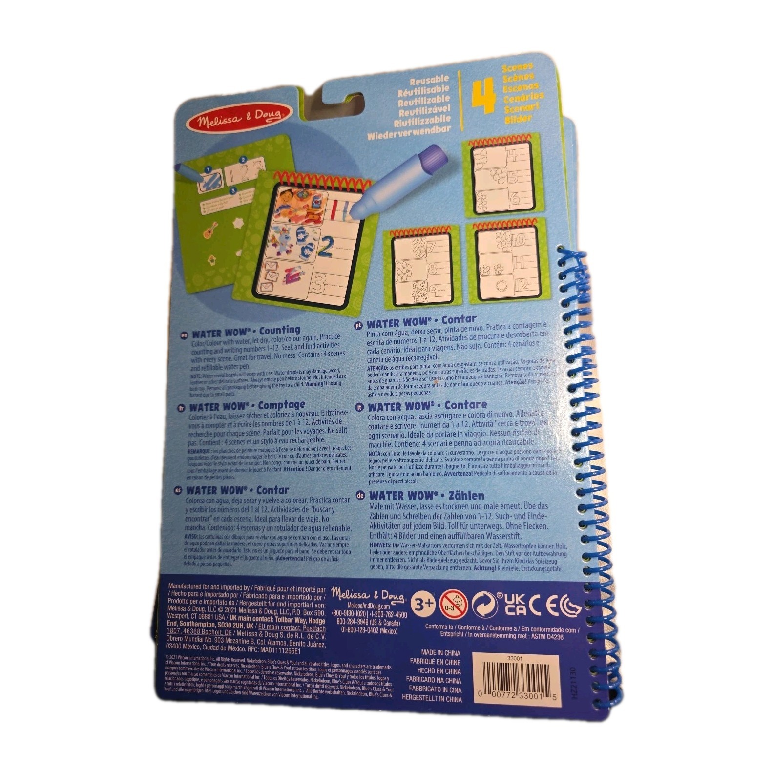 Two Melissa And Doug Blue Clues & You Water Wow Alphabet & Numbers Reusable (G1