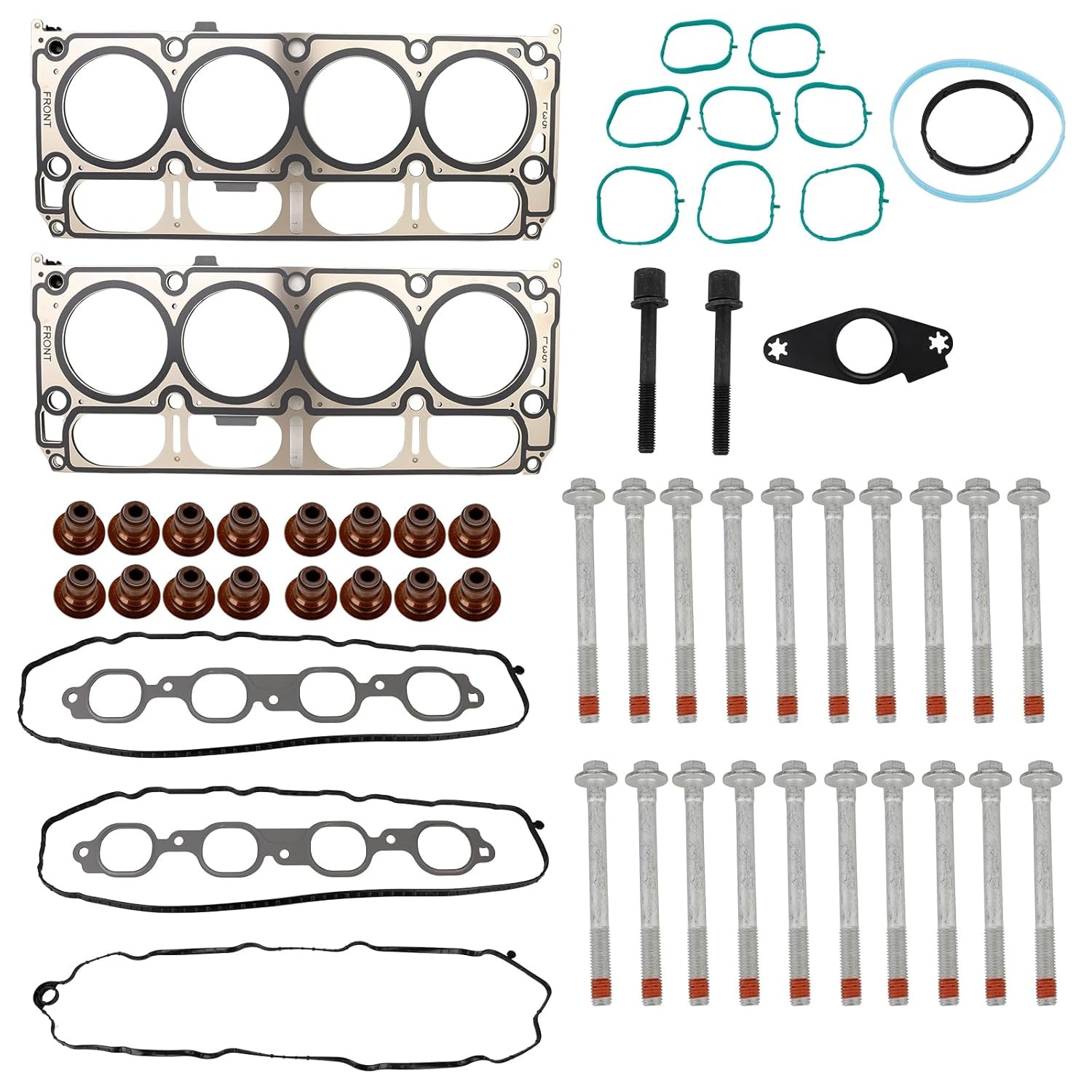 Cylinder Head Gasket Set with Bolts Compatible with GMC Sierra Yukon XL, Chevy