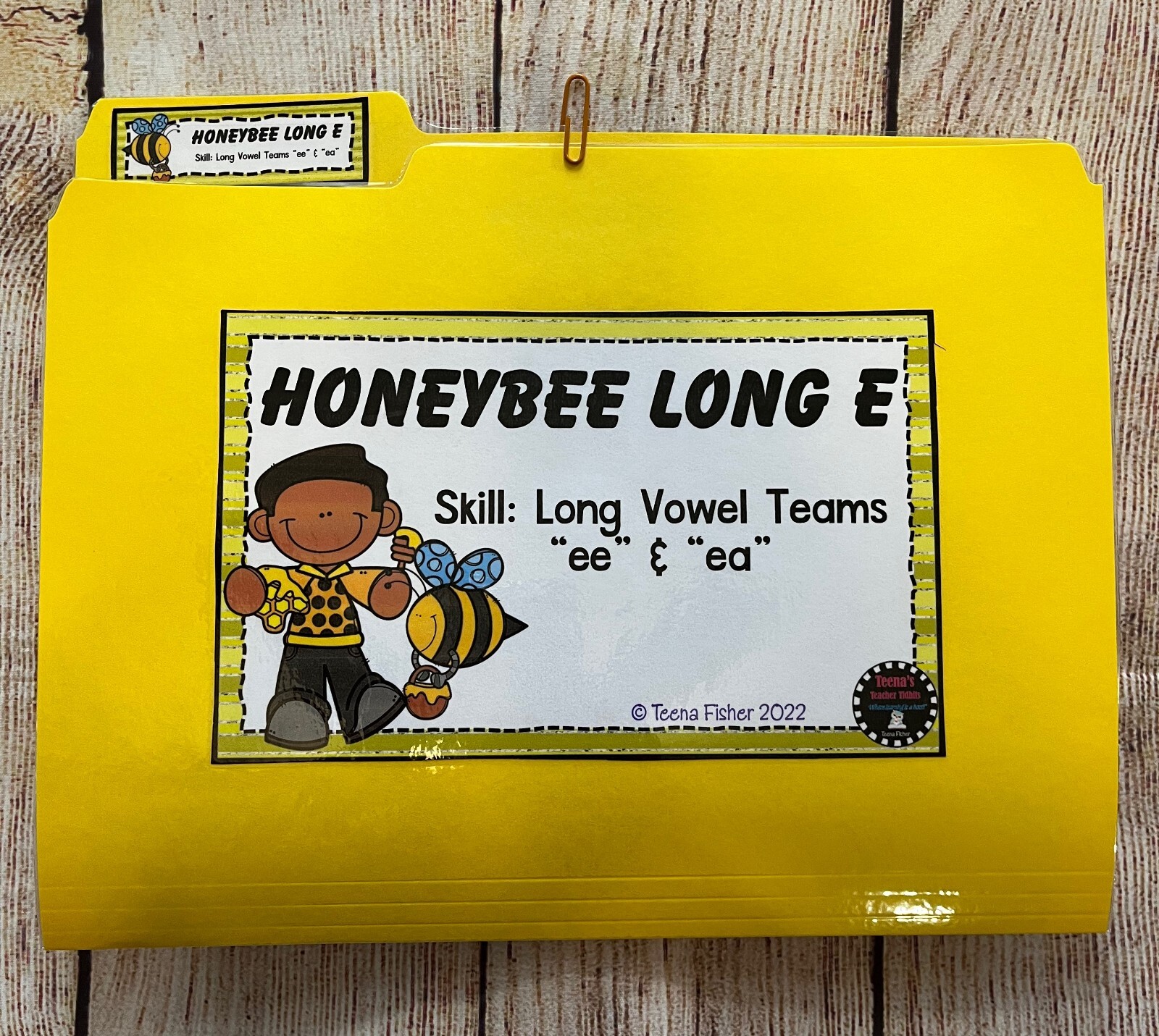 Honeybee Long E Vowel Teams Phonics Task File Folder Game Phonics First Grade