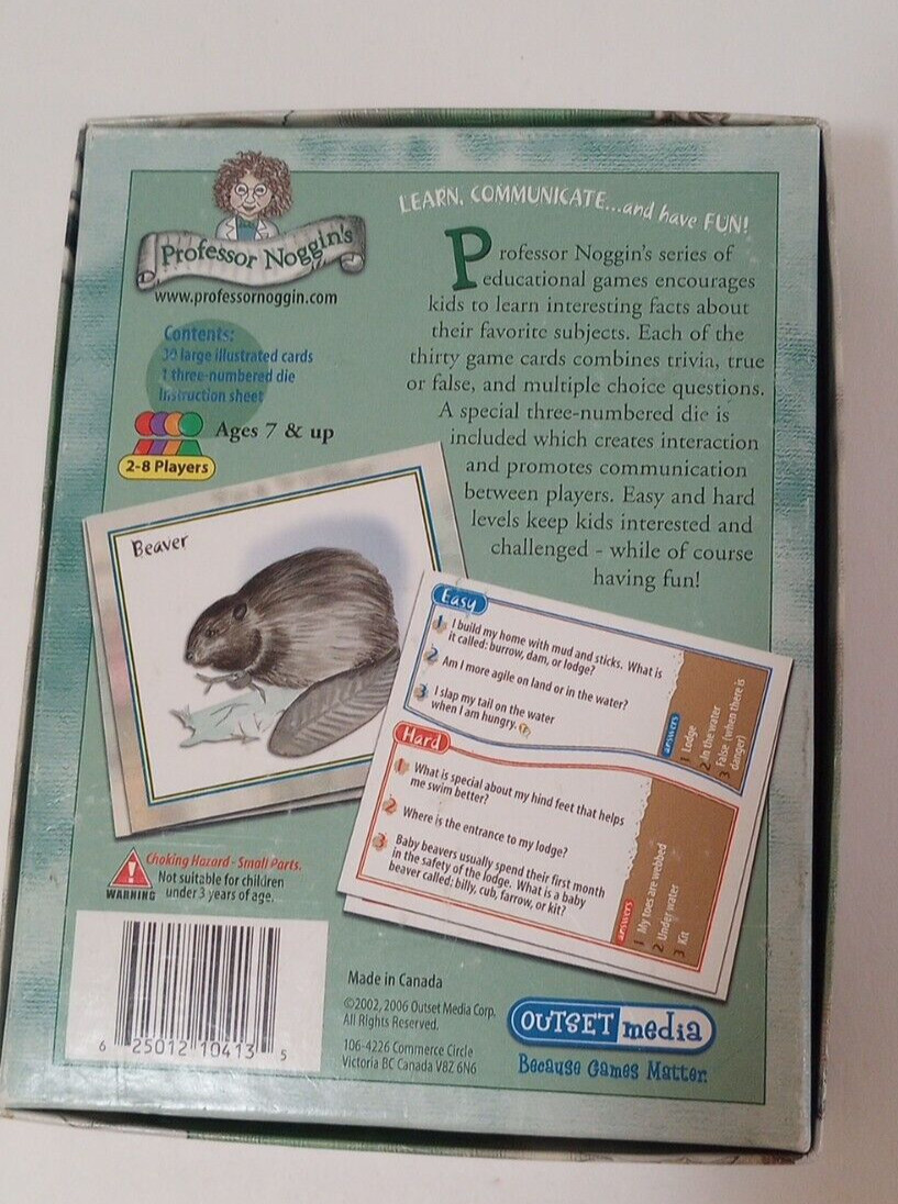 Professor Noggins Wildlife of North America Educational Card Game Outset Media