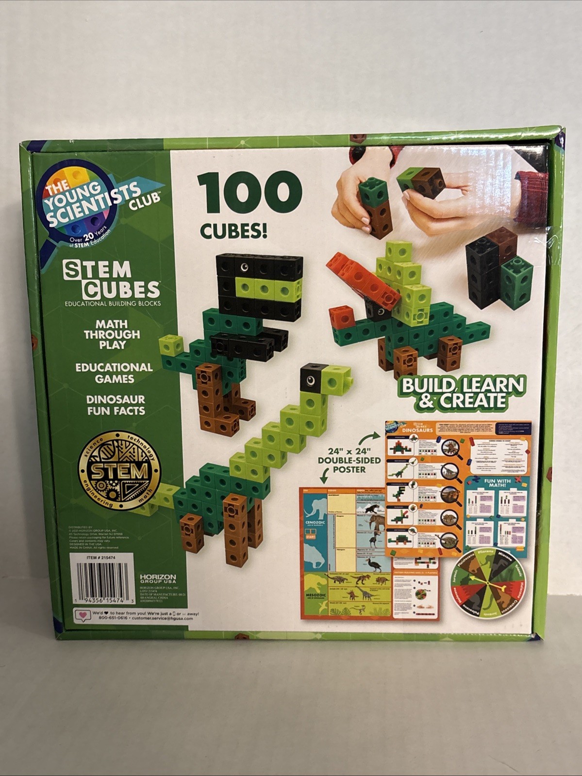 DINOSAURS Build Learn Create STEM CUBES Interactive Poster Dinosaur BRAND NEW