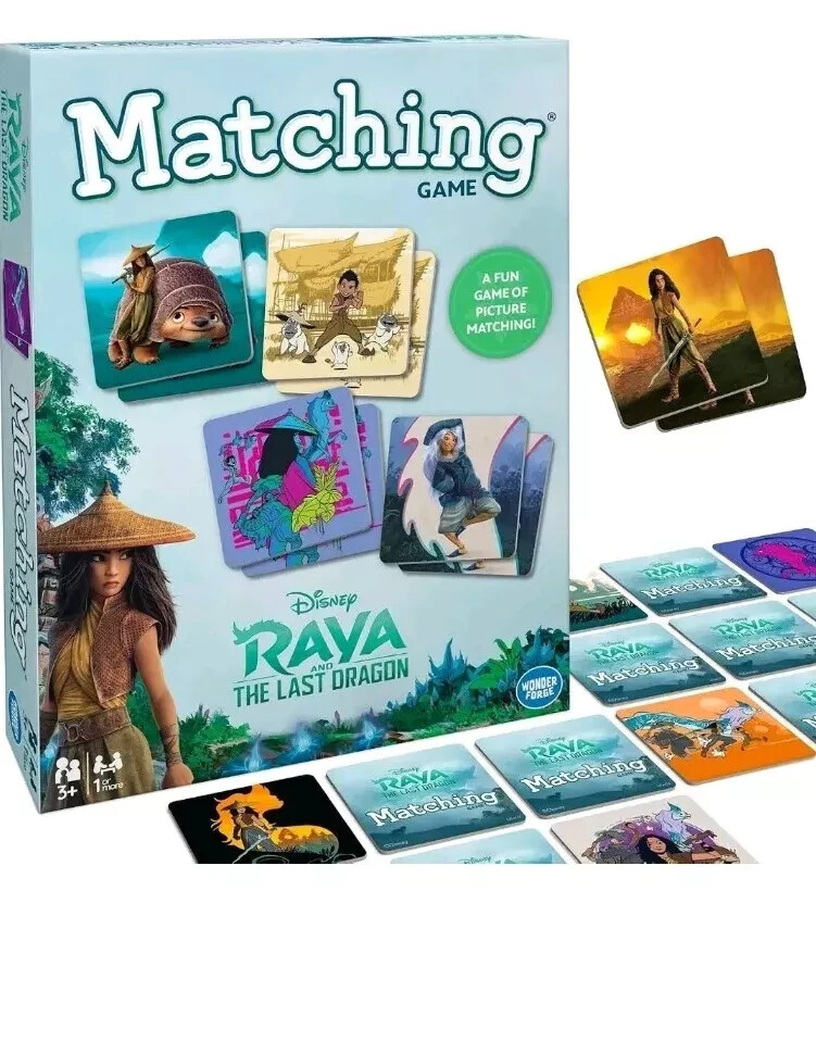 Disney Raya And The Last Dragon Matching Game Memorization Game kids Learn