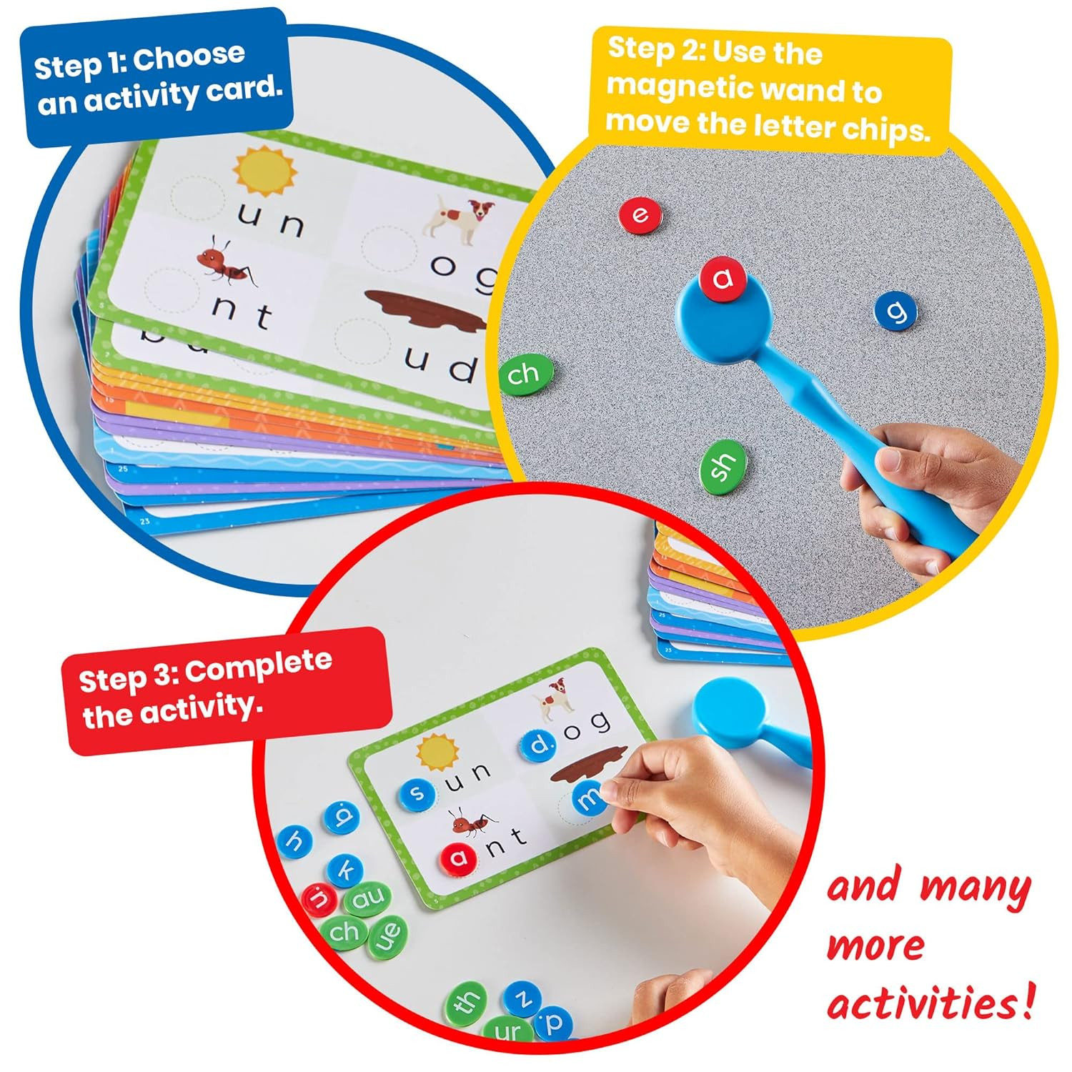 Reading Readiness Activity Set, Magnetic Wands and Chip Set, Learn to Spell for