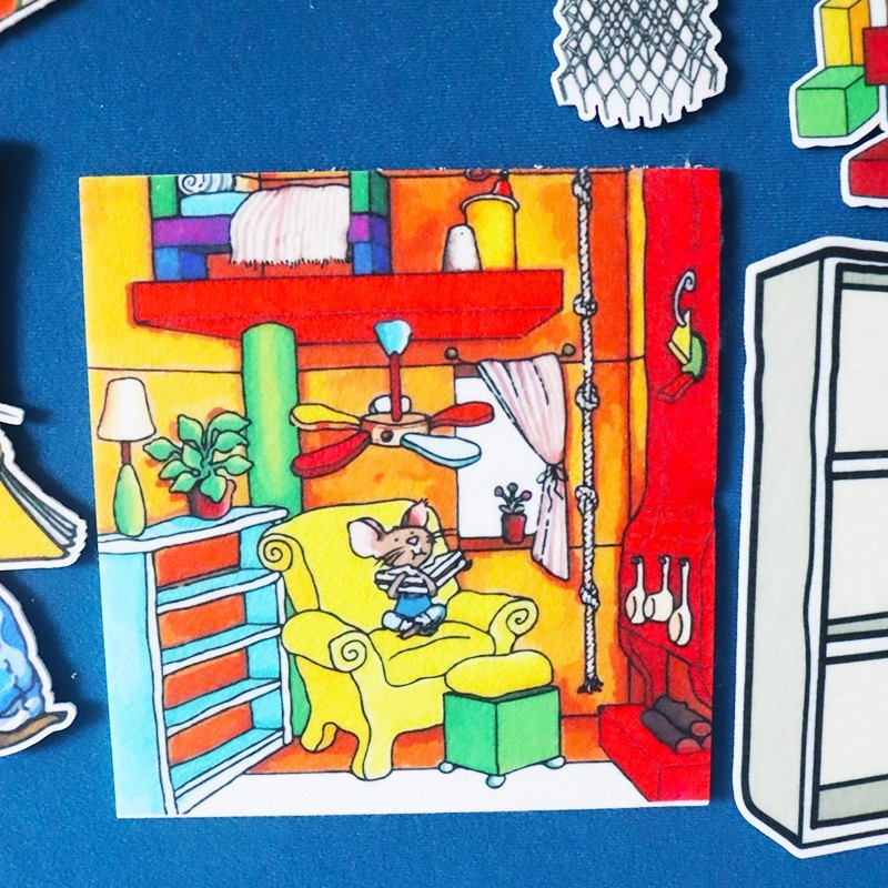 Mouse Goes to School Flannel Board Set Storytelling Felt Story Props Toy