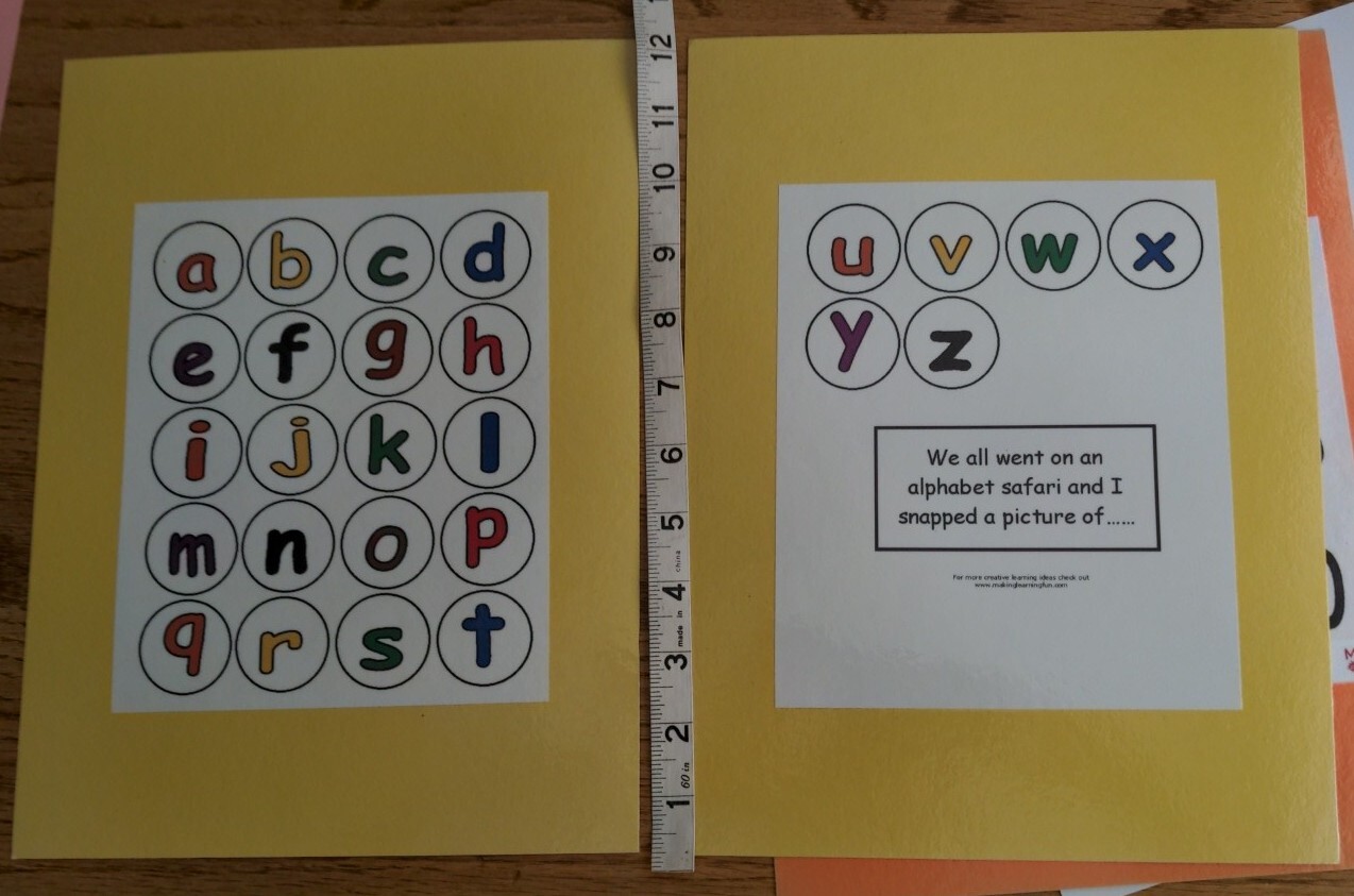 Alphabet Upper & Lower Case + digits laminated File folder game Play/Learn Mint