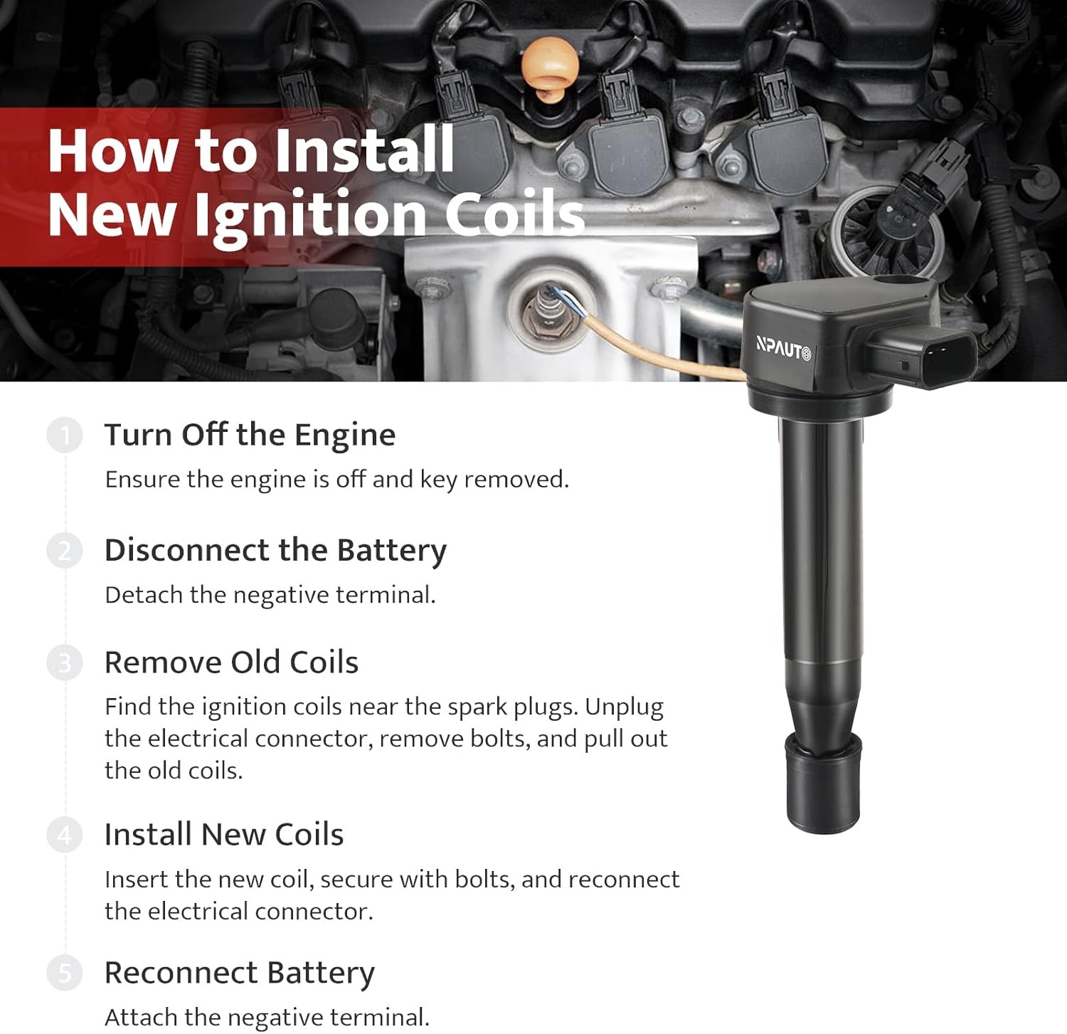 Ignition Coil Pack Compatible with V6 00-07 Honda Accord Odyssey LX EX,