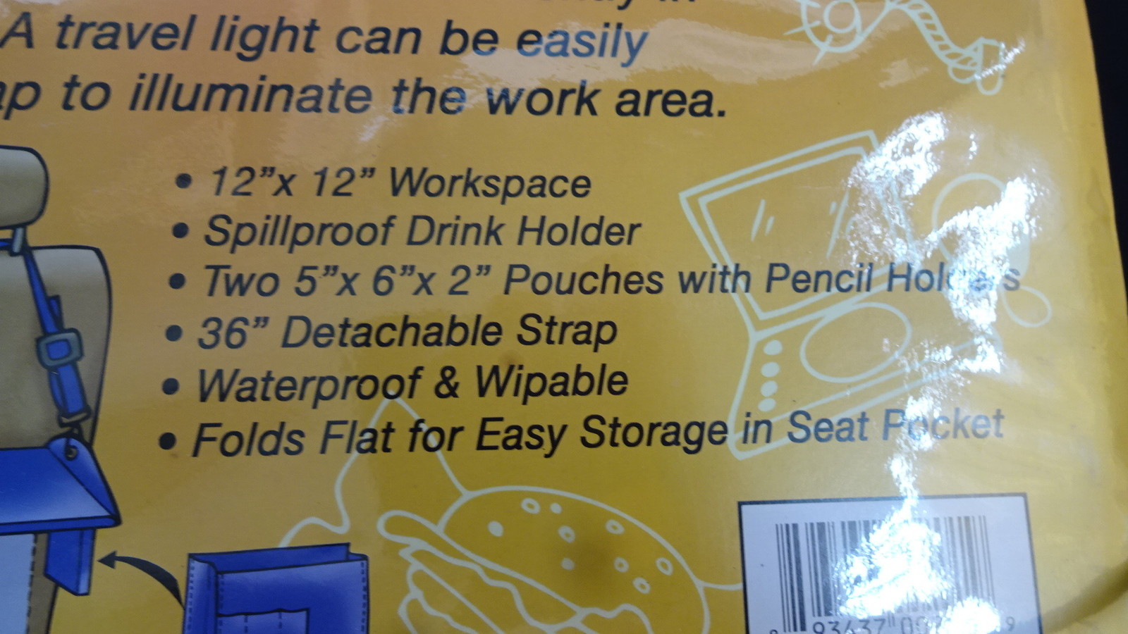 PORTABLE TRAVEL DESK For Child Car Travel Folds Flat Drink Holder New Sealed