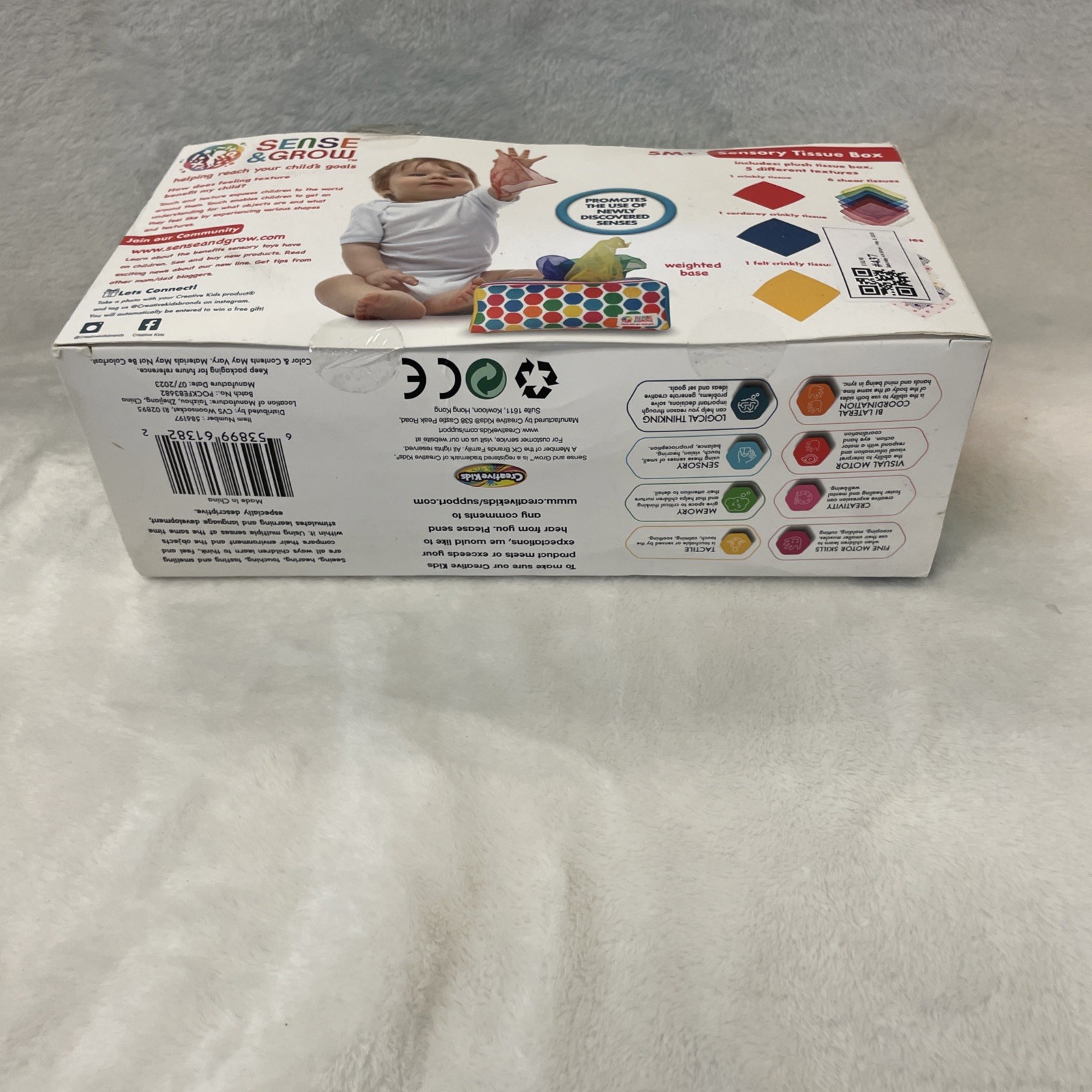 Creative Kids – Sense & Grow 15 Textured Tissues Sensory Box New Factory Sealed