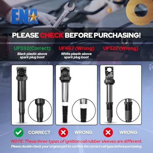 ENA Set of 6 Ignition Coil Pack Compatible with BMW 128i 135i 335i 325i 328i