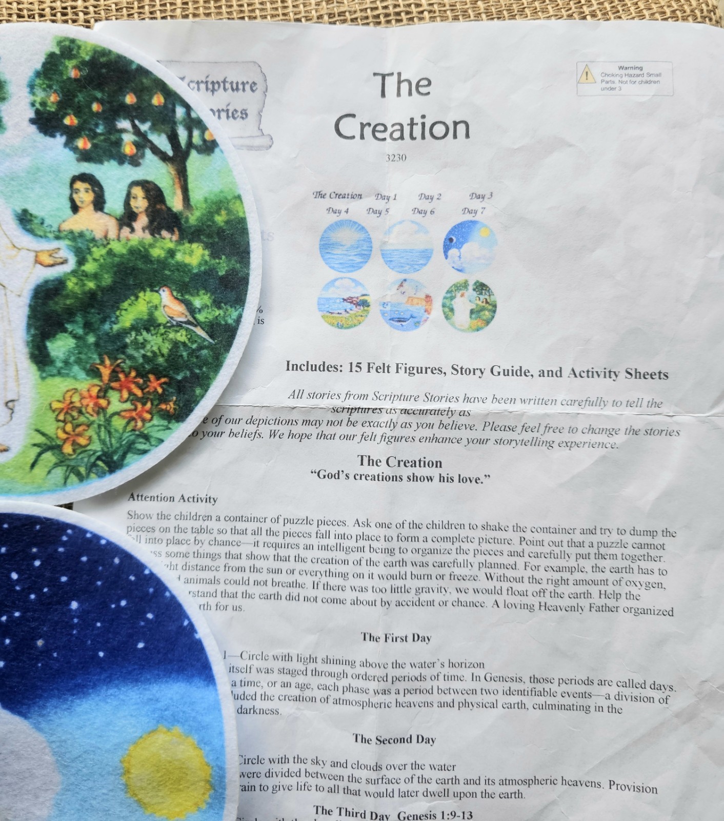 Scripture Stories Story Time 15pc Felts The Creation Complete Set
