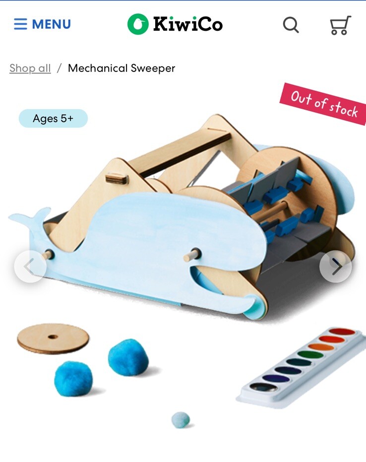 NIB KiwiCo Kiwi Crate ‘Mechanical Sweeper’ Science Engineering STEM for Kids 5+