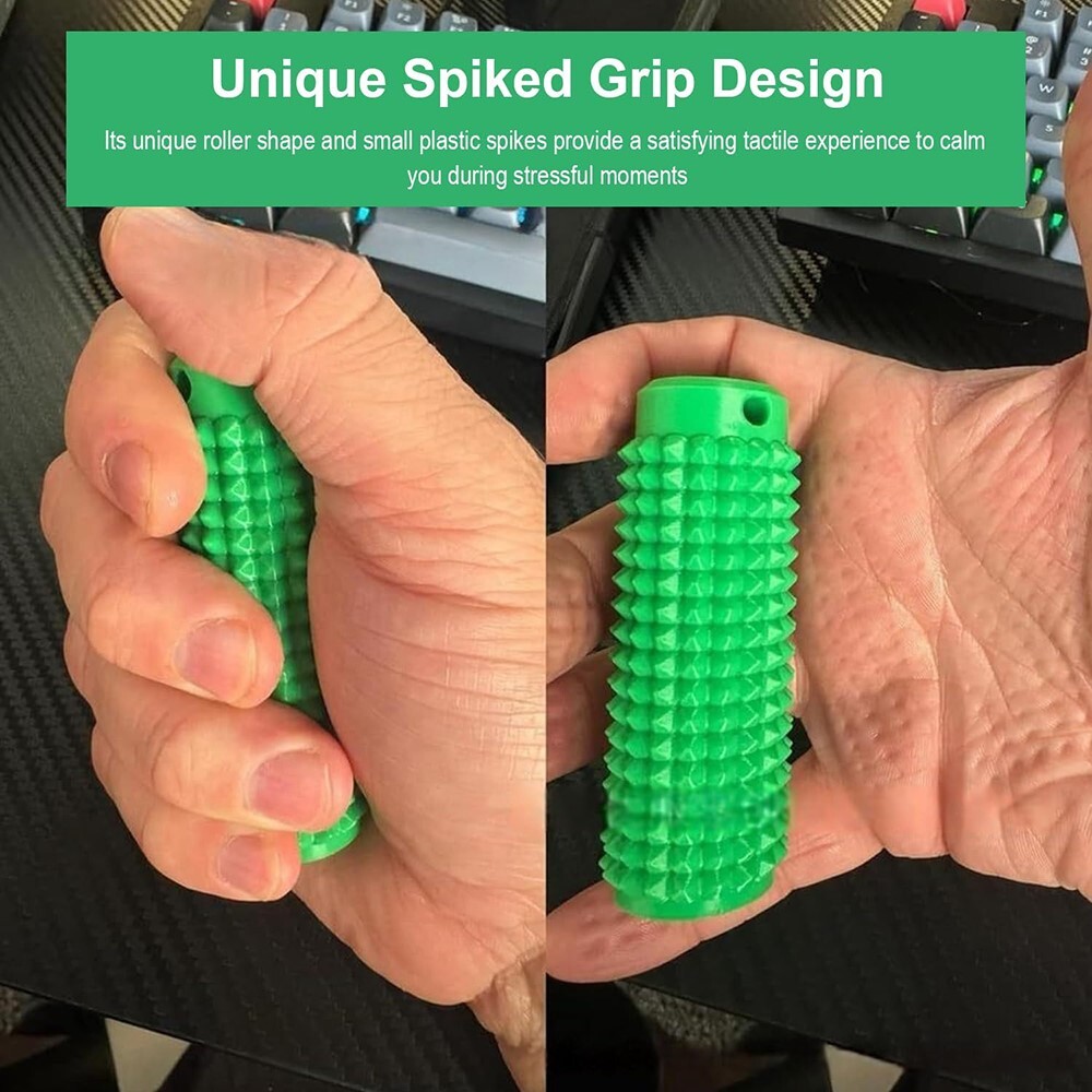 Portable Stress Relief Spiky Grippie Keychain, Hand Fidget Tool for Focus & Calm