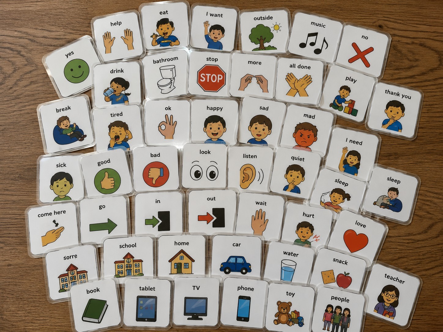 50 PCS Autism Communication Cards for Speech Delay Non Verbal Children