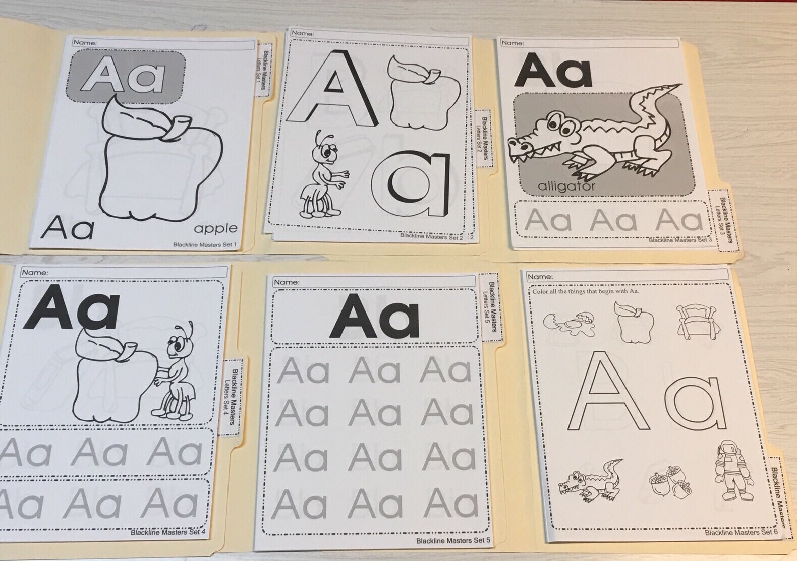 Printed Worksheets Letters – 6 Folders -Pre-K Kindergarten Resource 150+ Pgs