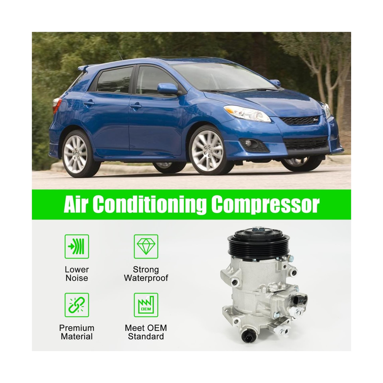 LEAPTREND AC A/C Compressor with Clutch Fit for Toyota Corolla 1.8L 2011 2012…