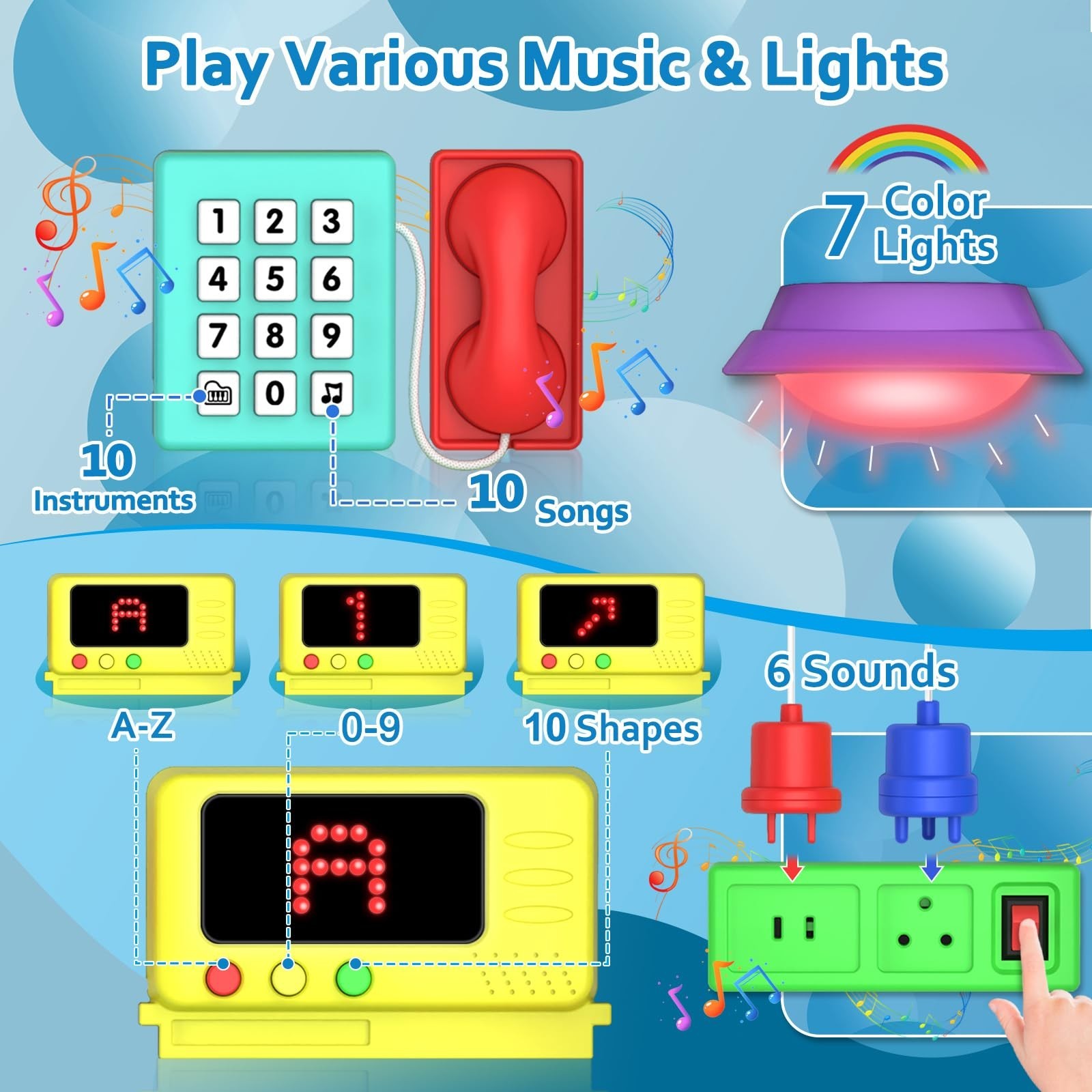 Toddler Toys for 1-2 Year Old Boy, Musical Montessori Busy Board, Early Educa…