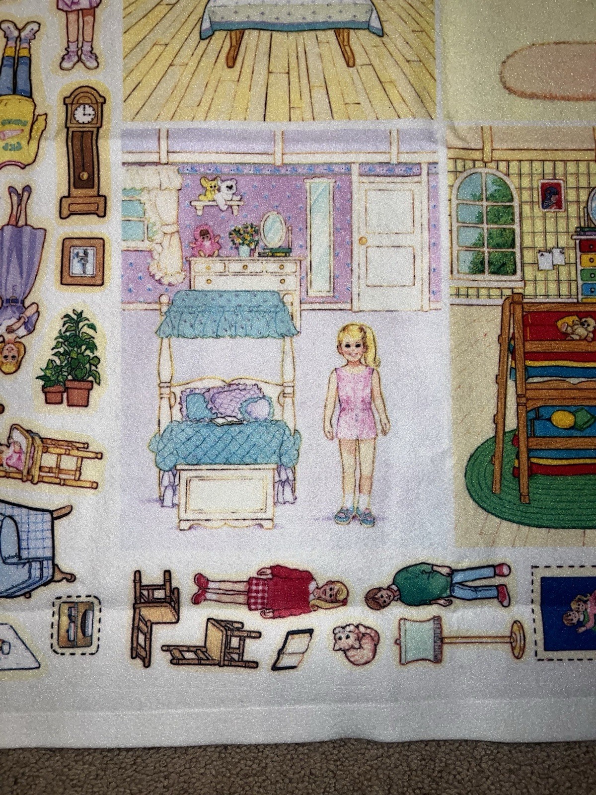 Vintage Betty Lukens Quiet Book Felt Kit Uncut Dollhouse Family 37” x 25.5”