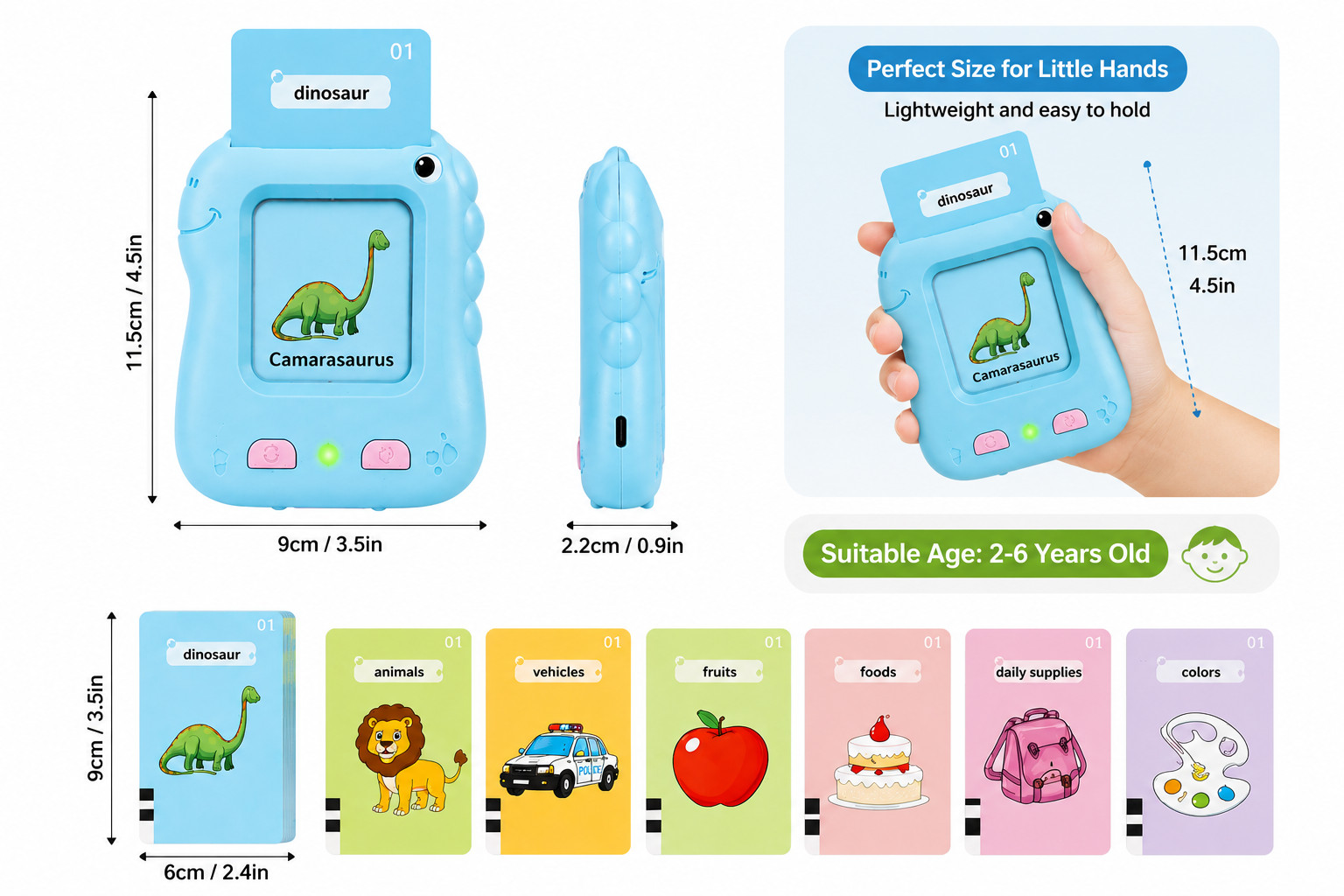Talking Flash Cards for Toddlers 224 Sight Words Montessori Learning Toys Ages 2