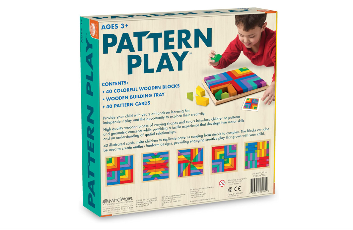 MindWare Pattern Play 40-Piece Wooden Color Matching Puzzle