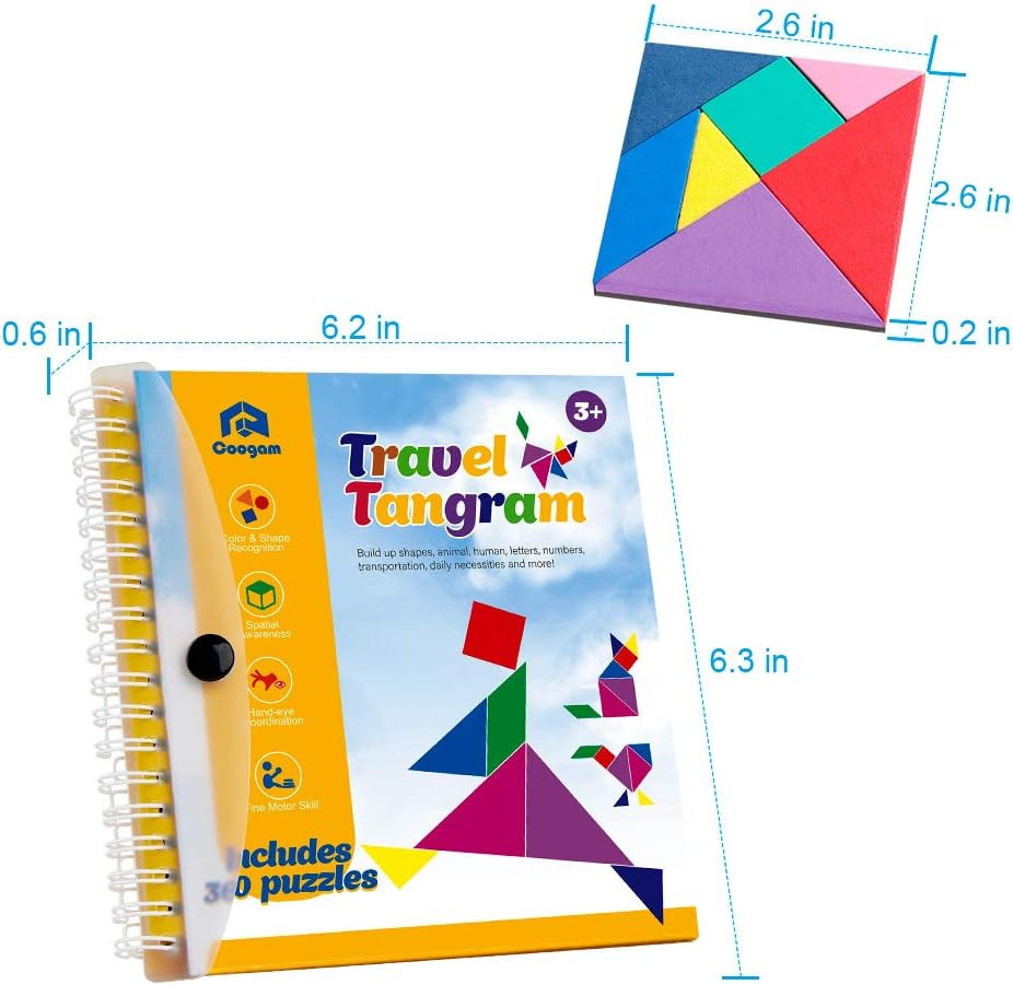 Magnetic Travel Tangram Puzzle Book Road Trip Jigsaw Game