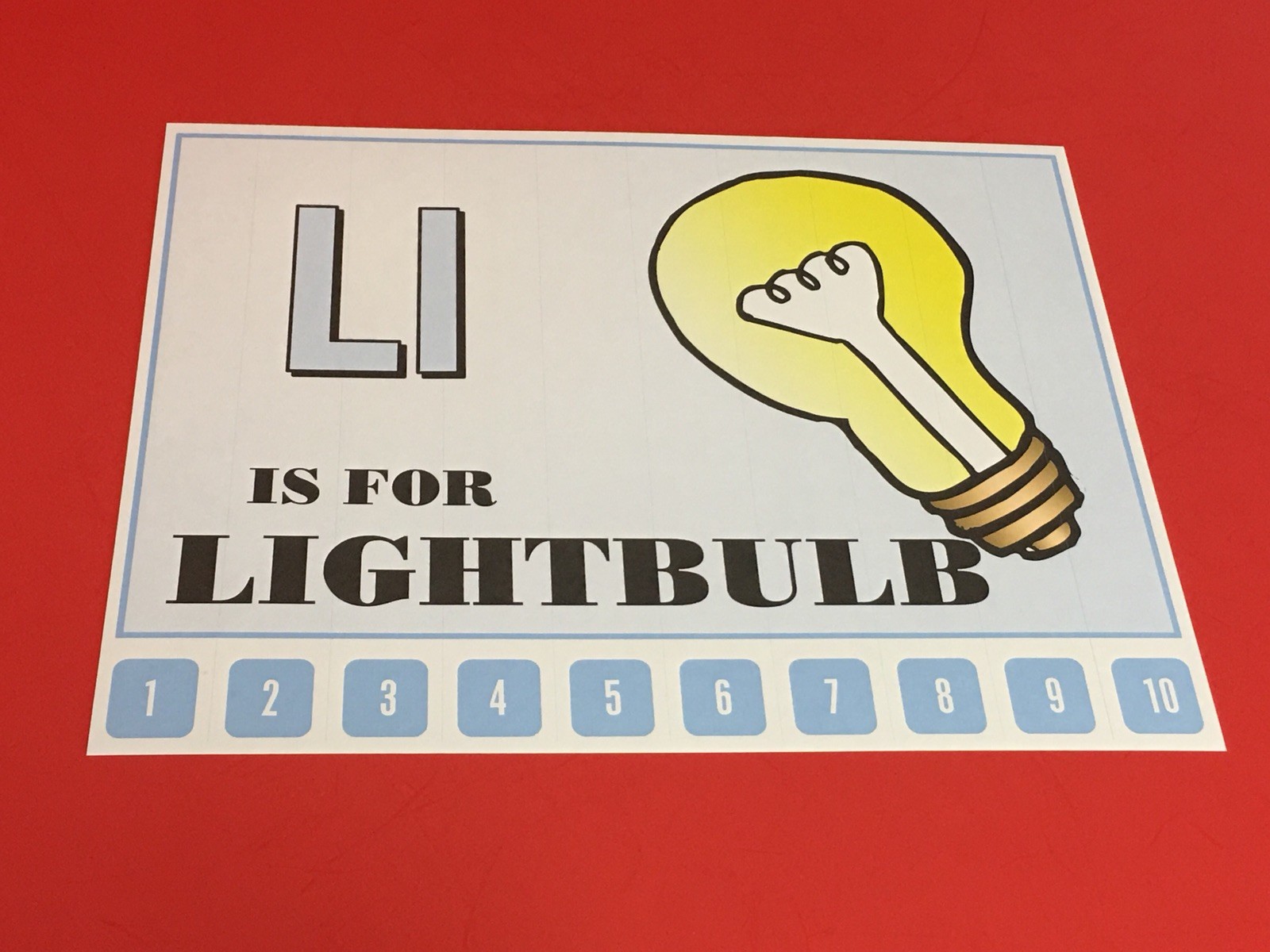 Letter L Lightbulb – Number Sequencing Puzzle, numbers 1-10 Laminated