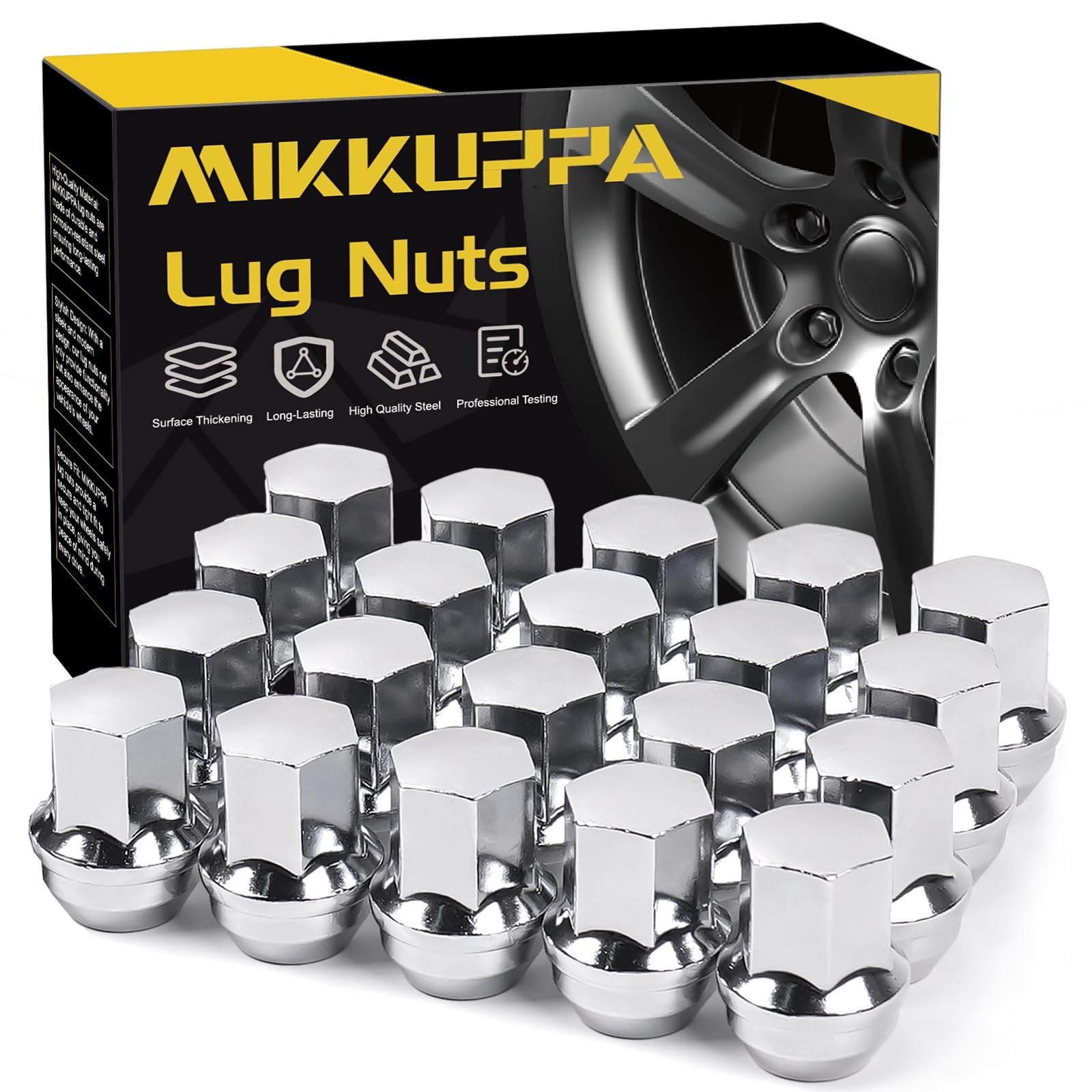 MIKKUPPA 20pk 9/16″-18 Silver Lug Nuts Ram 1500