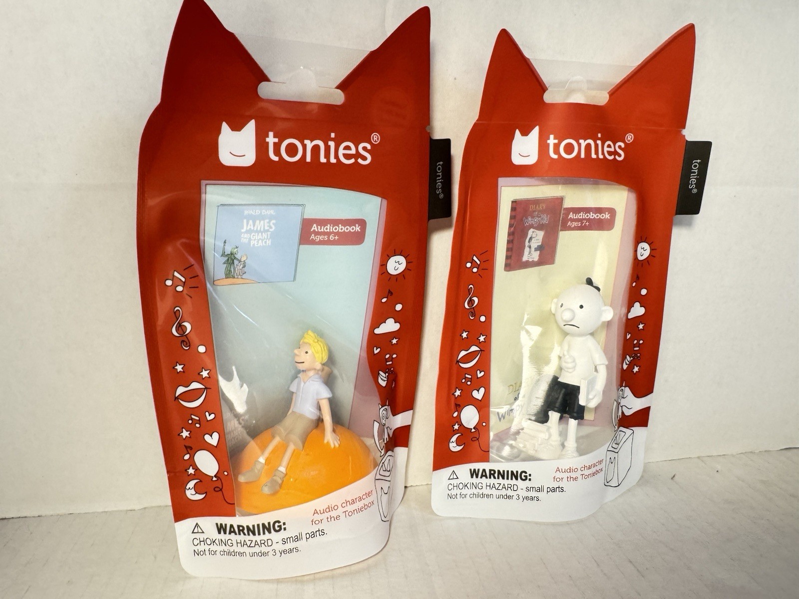New Tonies Lot Of 2 Characters- James & The Giant Peach and Diary Of A Wimpy Kid