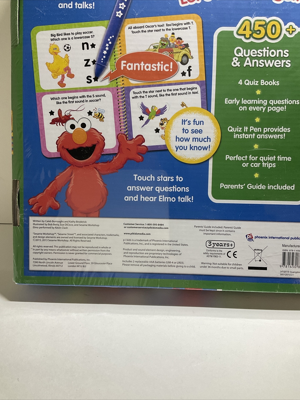 Excellent Quiz It Pen age 3+ PRESCHOOL 4x Books 450 Questions Sesame Street Elmo