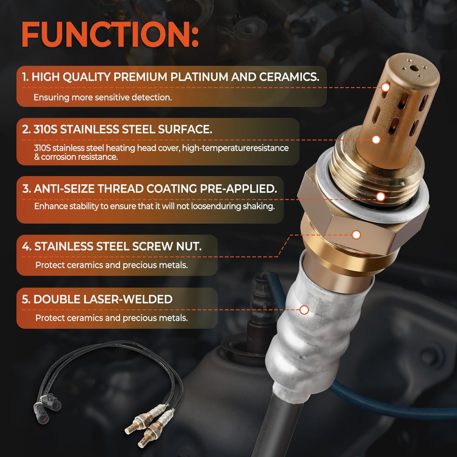 2PCS 15717 Oxygen Sensor Upstream Downstream O2 for Ford F150 F250 F350